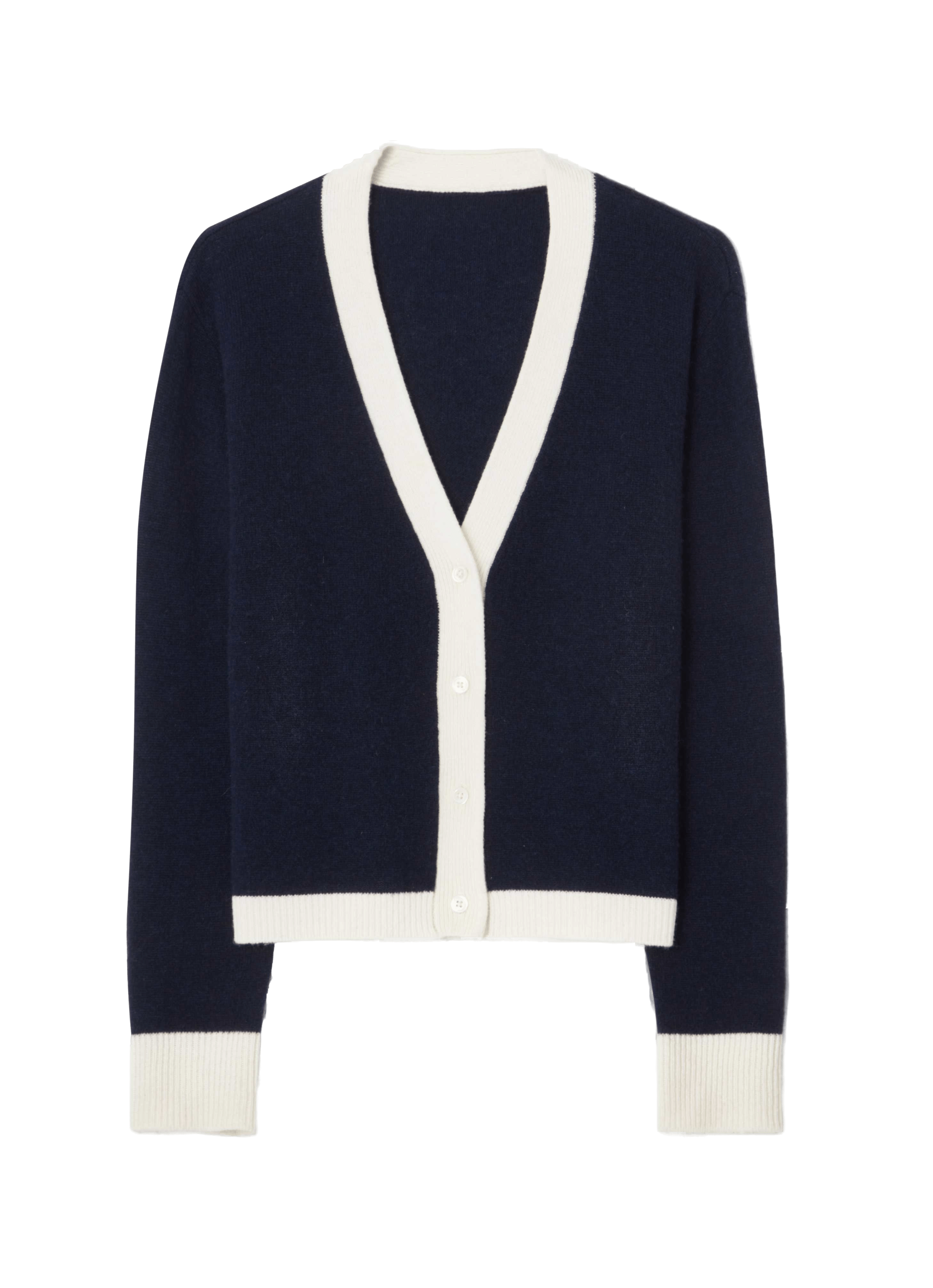 Colourblock Cardigan Blue & White made by CLOEYS