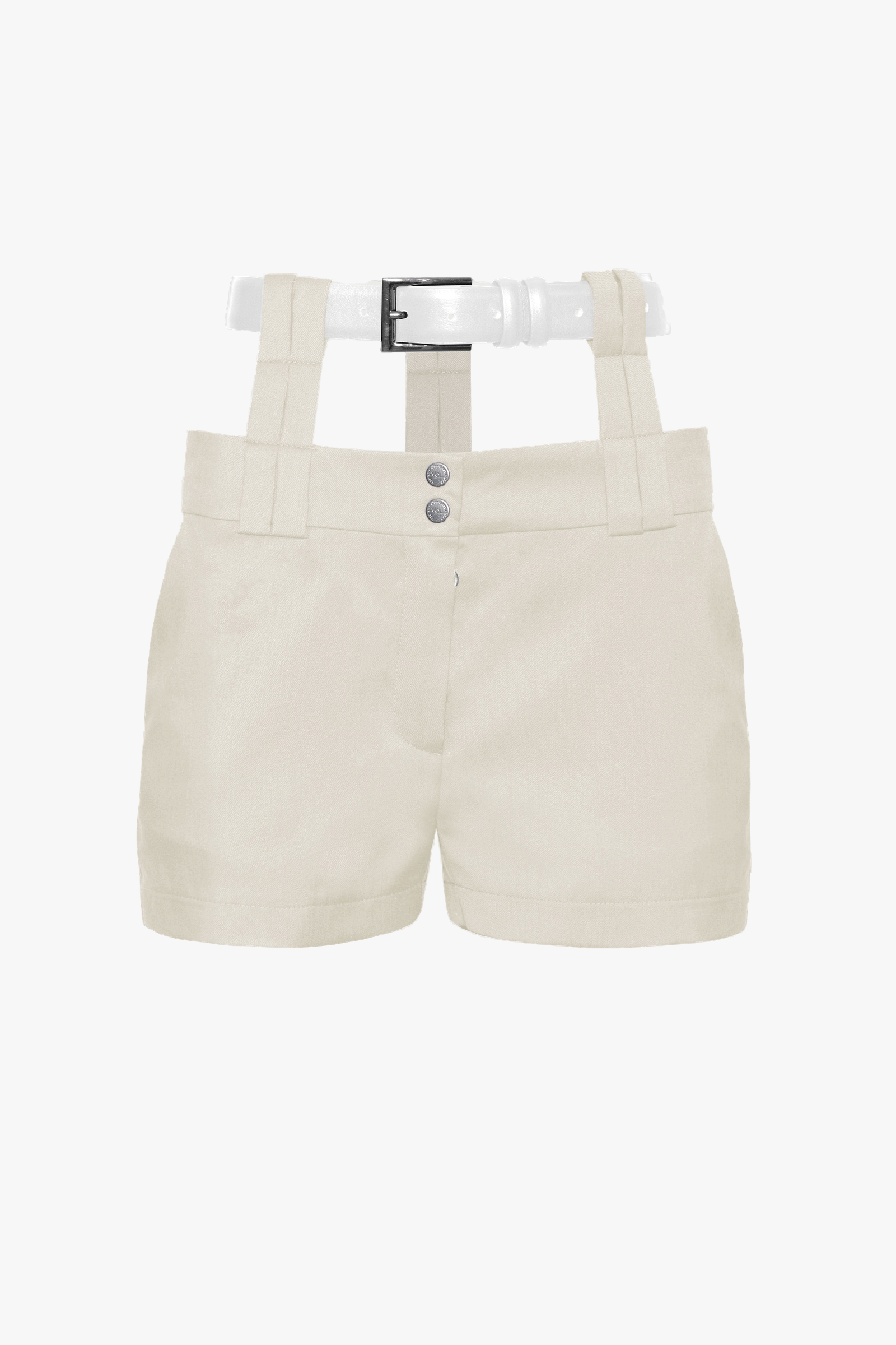 Suspended Waistband Shorts in White made by Vestiaire d'un Oiseau Libre