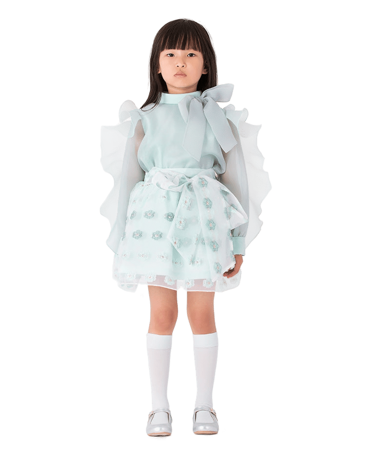 Jacquard Flowers Girls Outfit | 2 Pieces made by Mama Luma