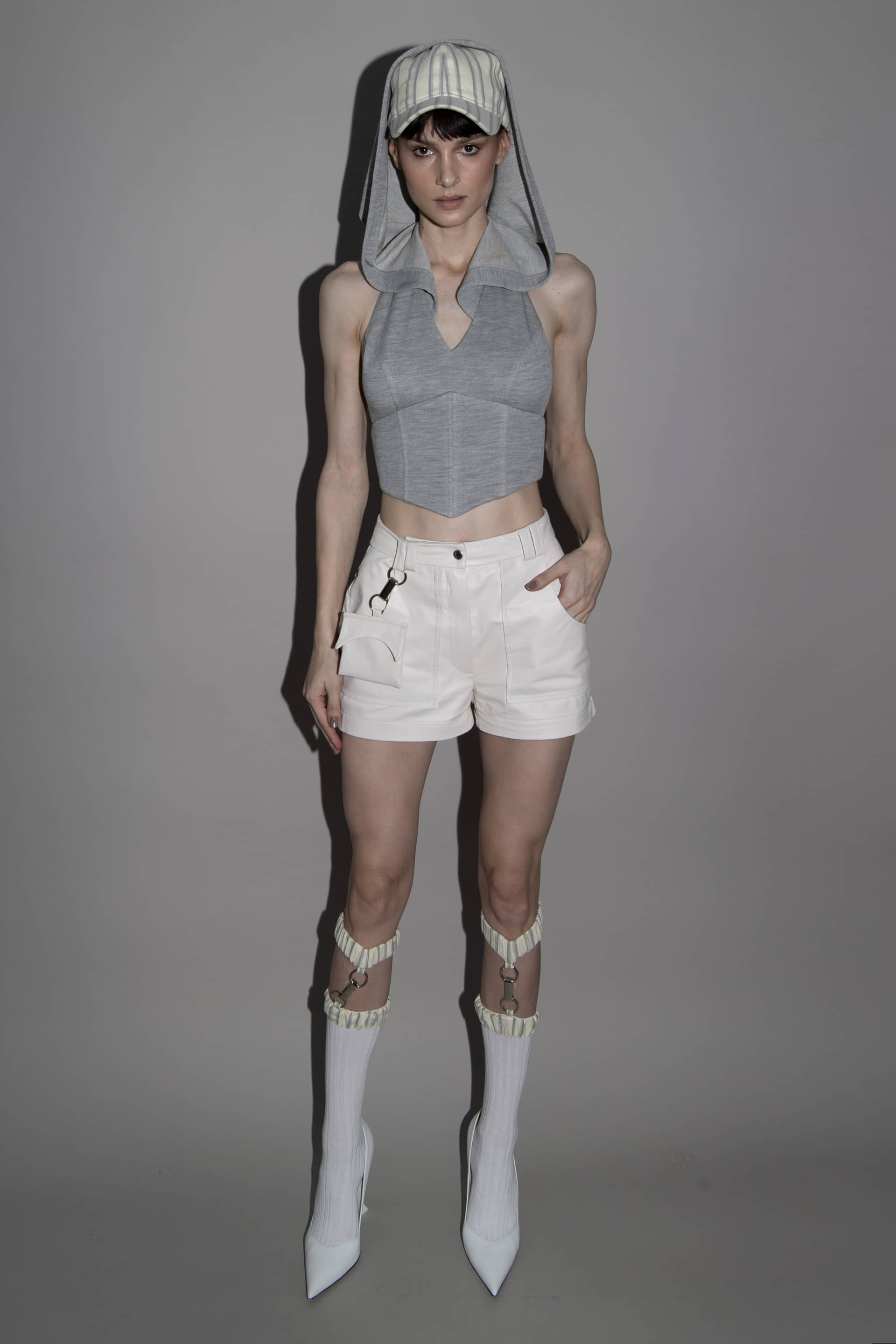 JERSEY HOODED CORSET in Grey made by Vestiaire d'un Oiseau Libre