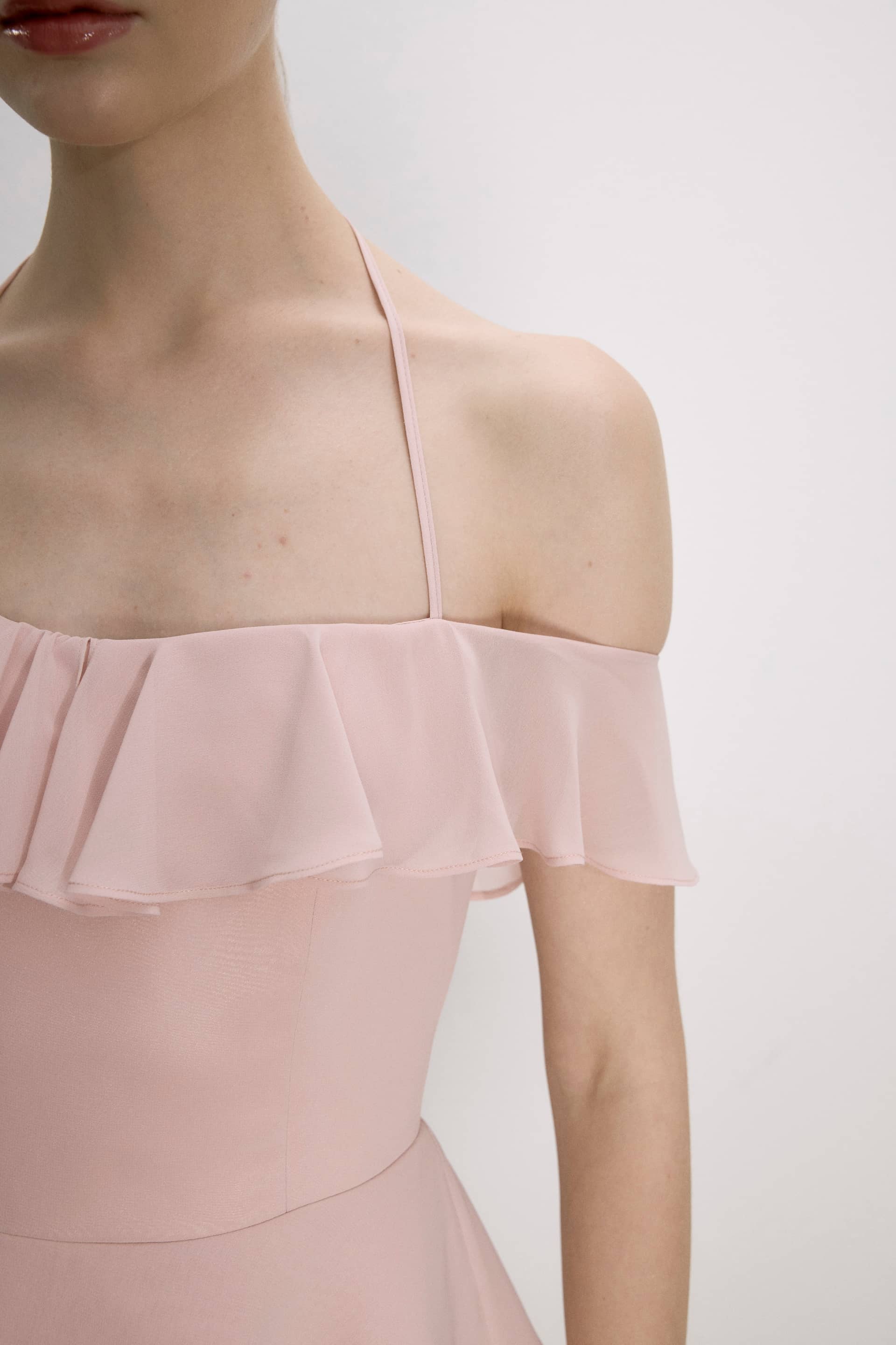 Evie Mini Dress In Tender Peach made by Nazli Ceren