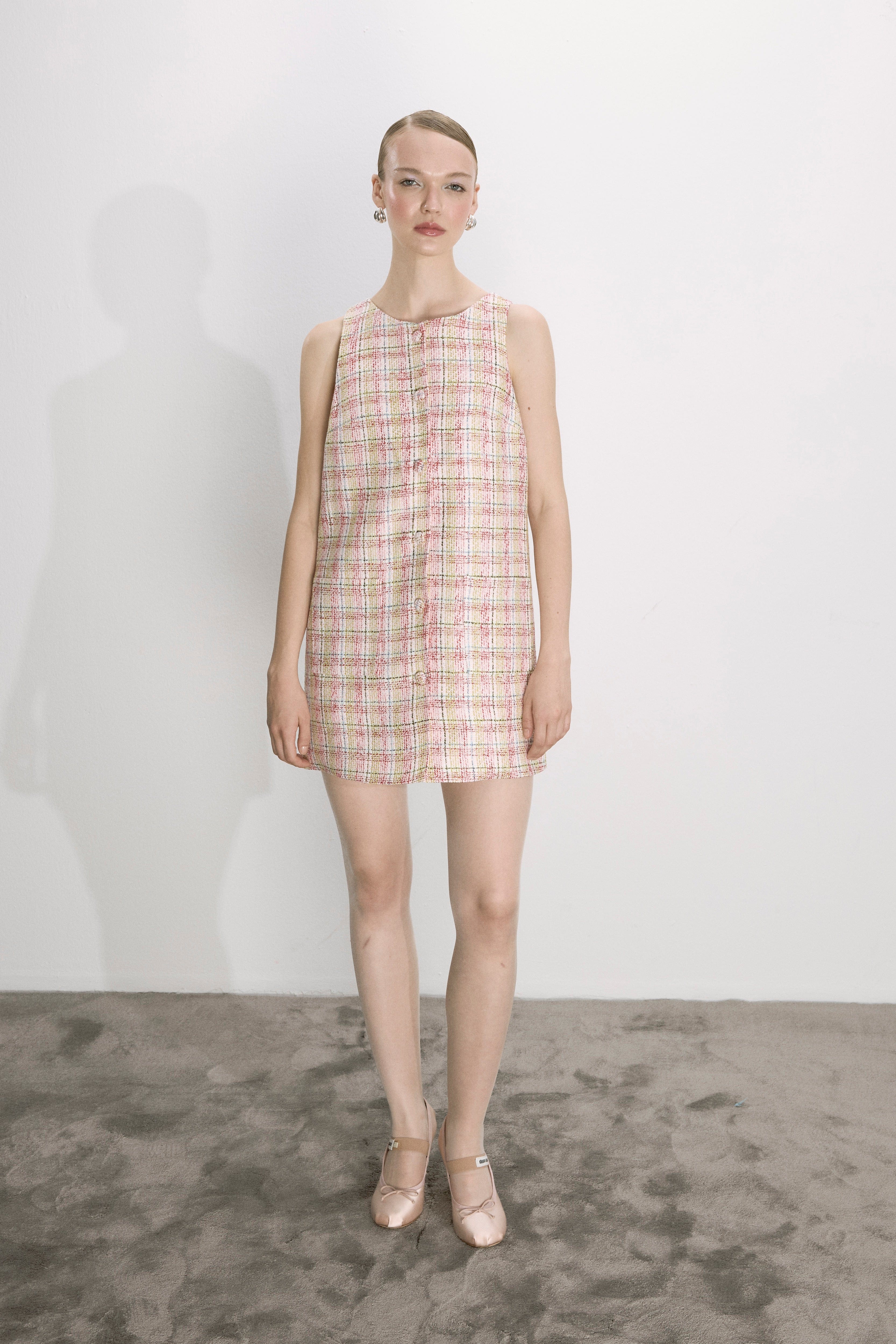 Chloe Cotton Tweed Mini Dress made by Nazli Ceren