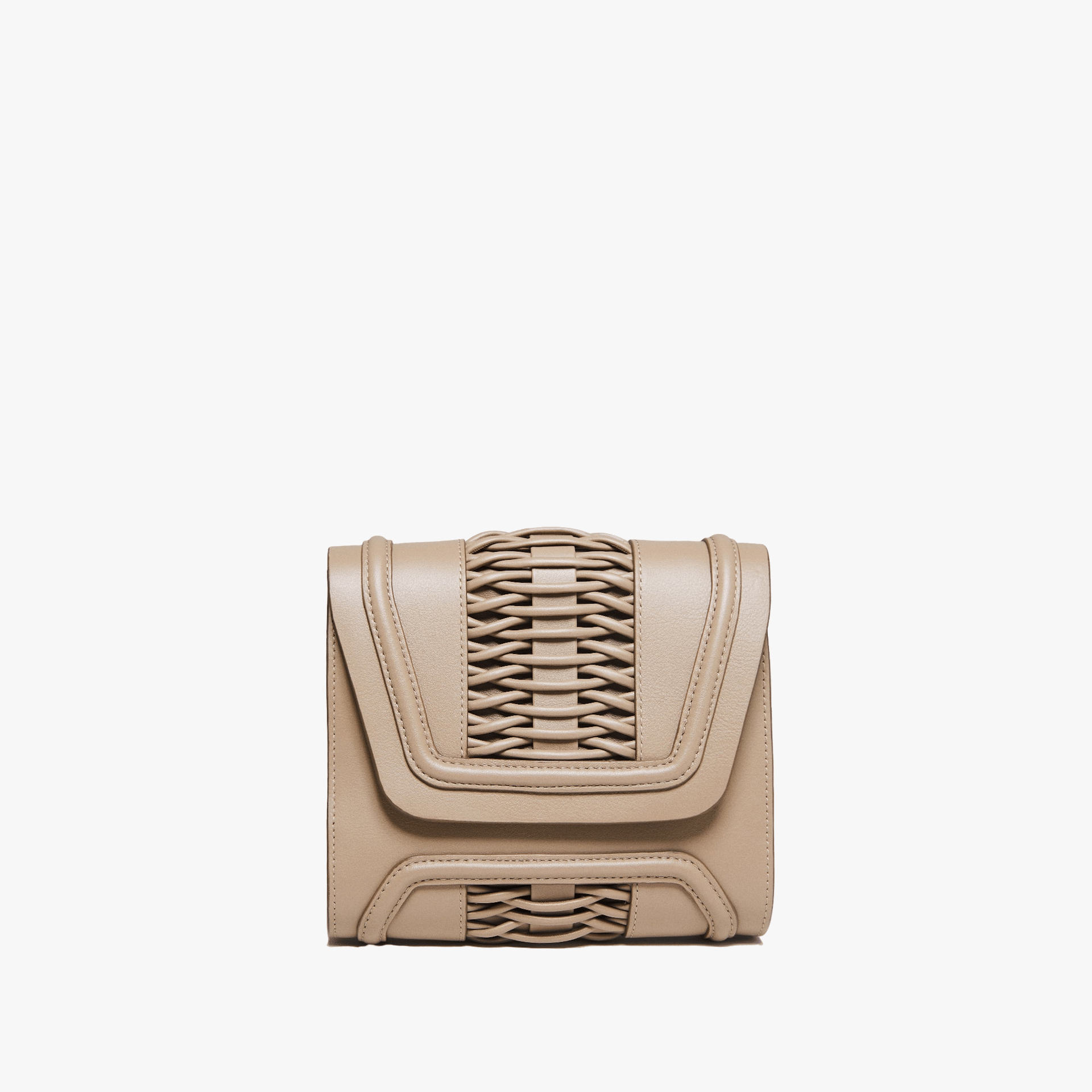 Mini Giovanna taupe braided clutch made by Yliana Yepez