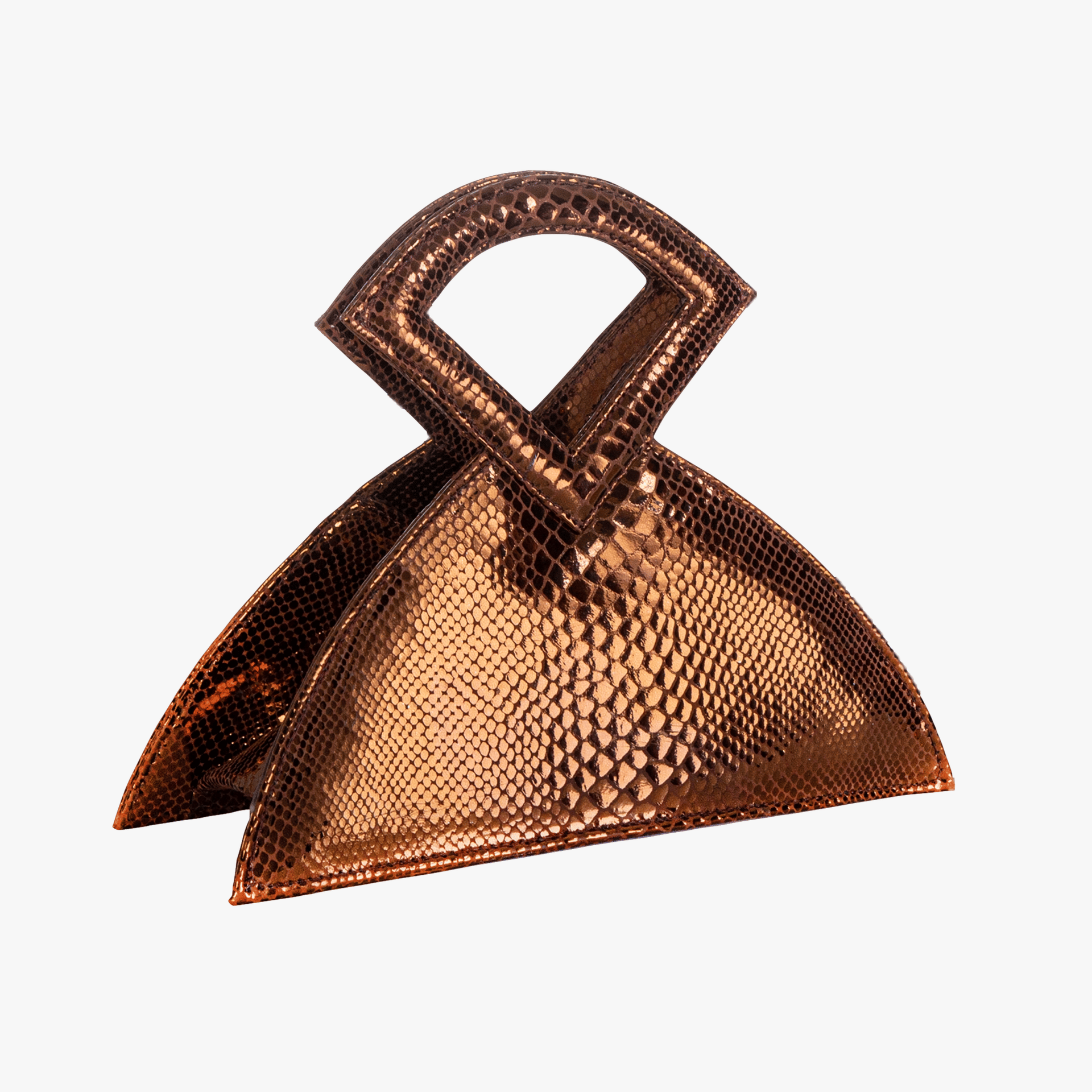 Farha - Brown - Triangular Top Handle made by ALIEL