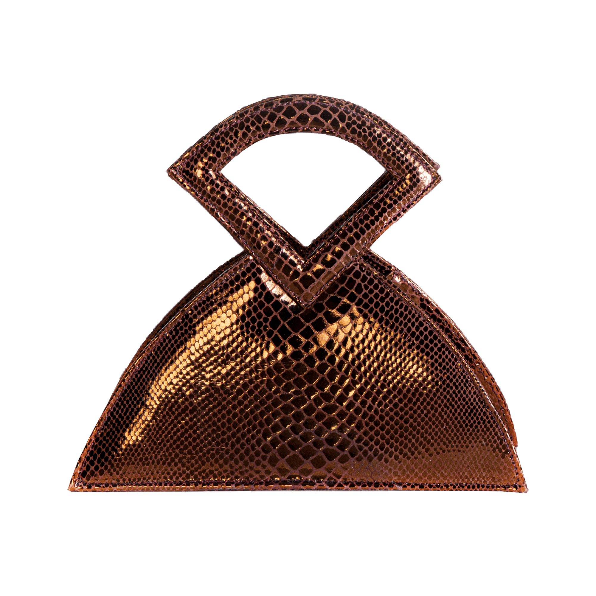 Farha - Brown - Triangular Top Handle made by ALIEL