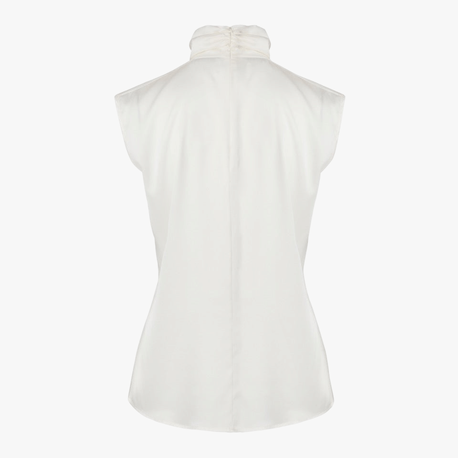 Draped Silk Turtleneck Blouse Ivory made by Vesna W