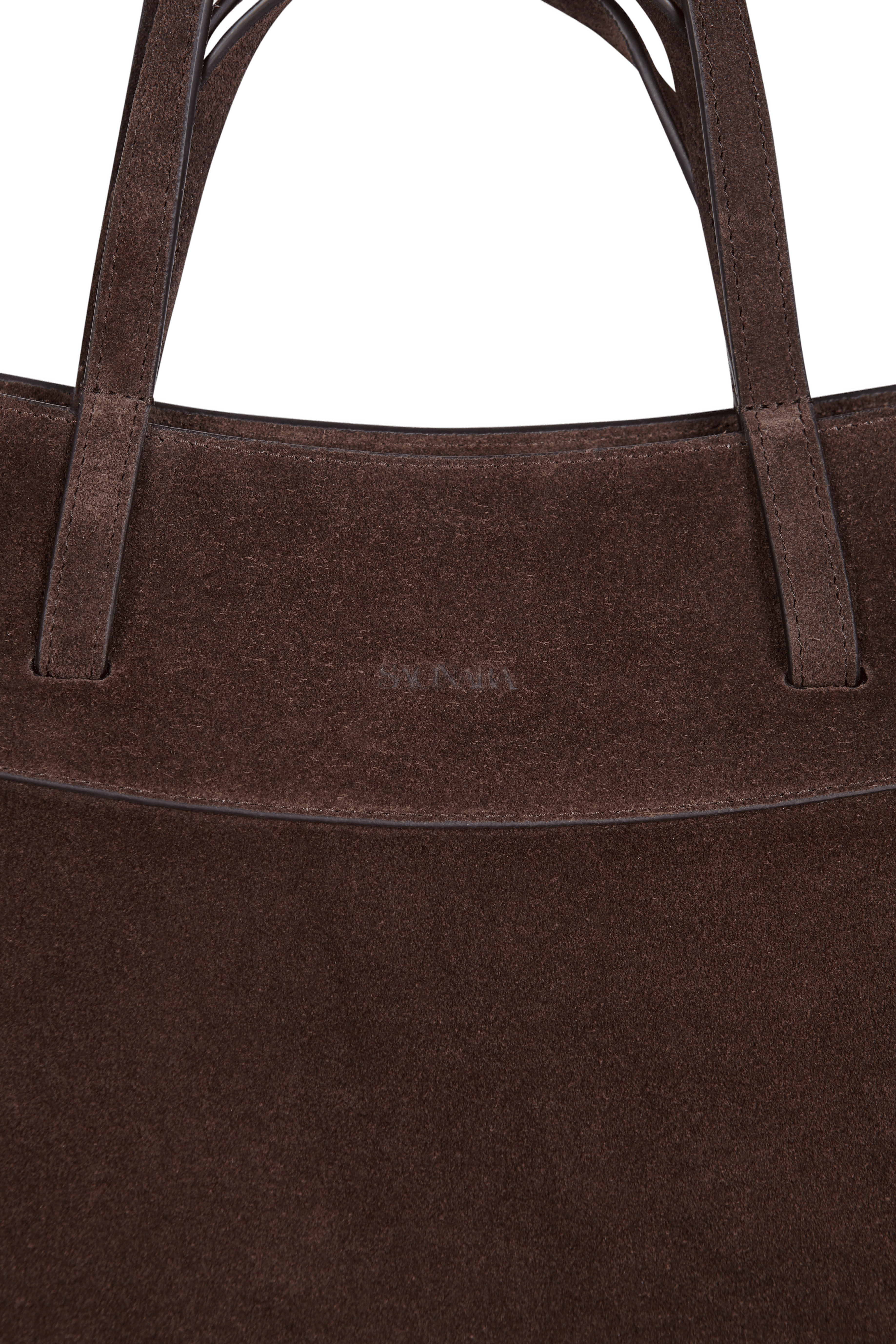 Shopping Bag Chocolat Suede made by Saonara