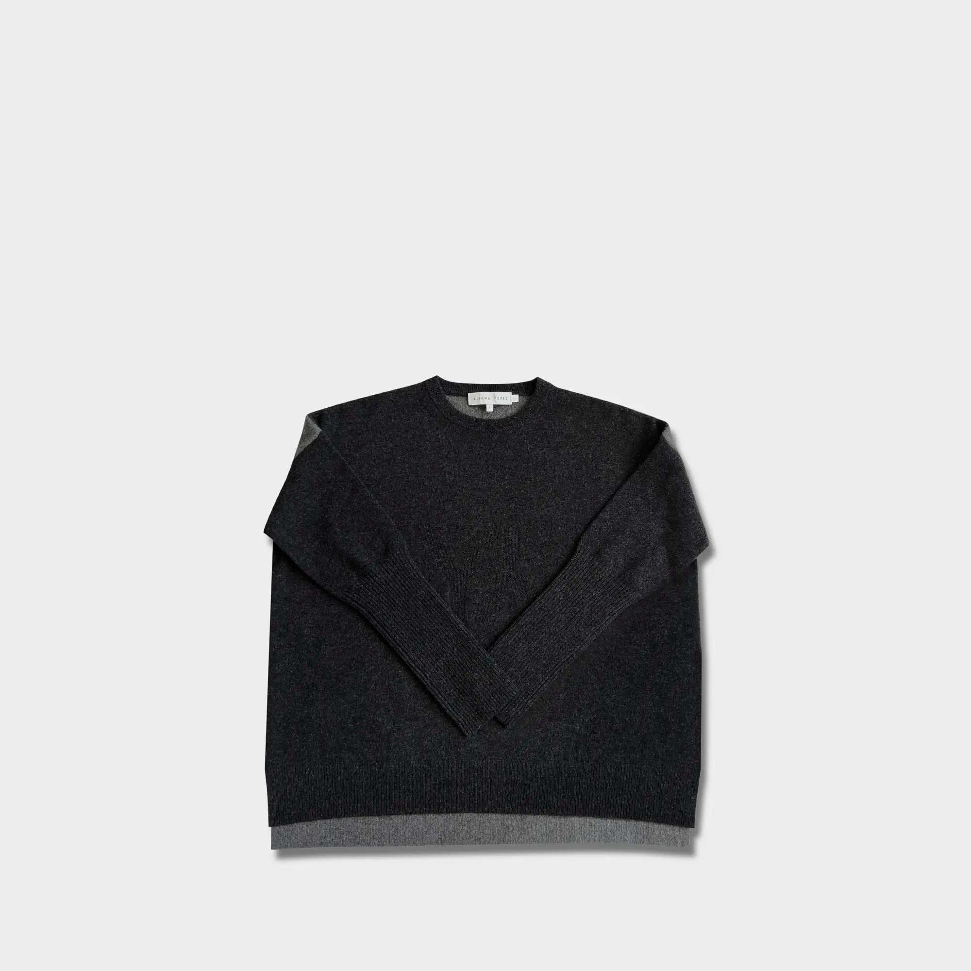 Boxy Sweater With YY Logo Dark Grey made by YLIANA YEPEZ