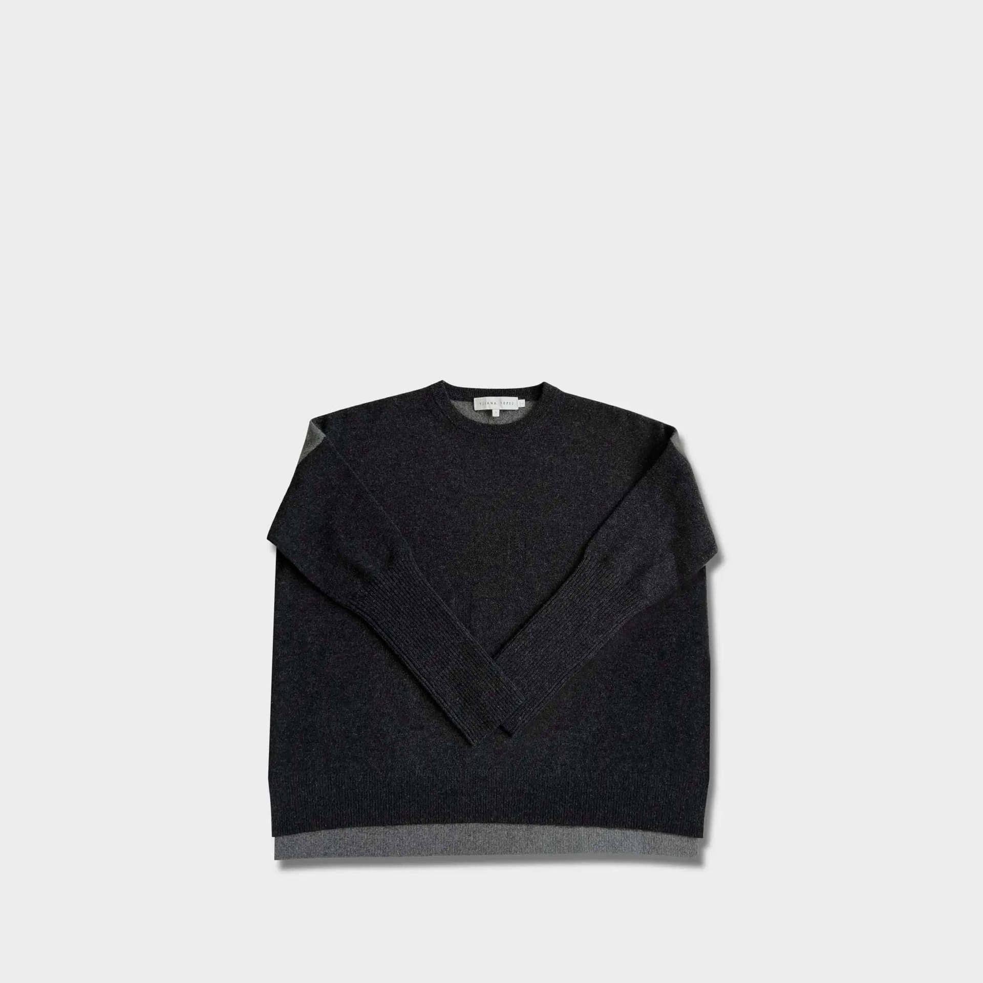 Boxy Sweater With YY Logo Dark Grey made by YLIANA YEPEZ