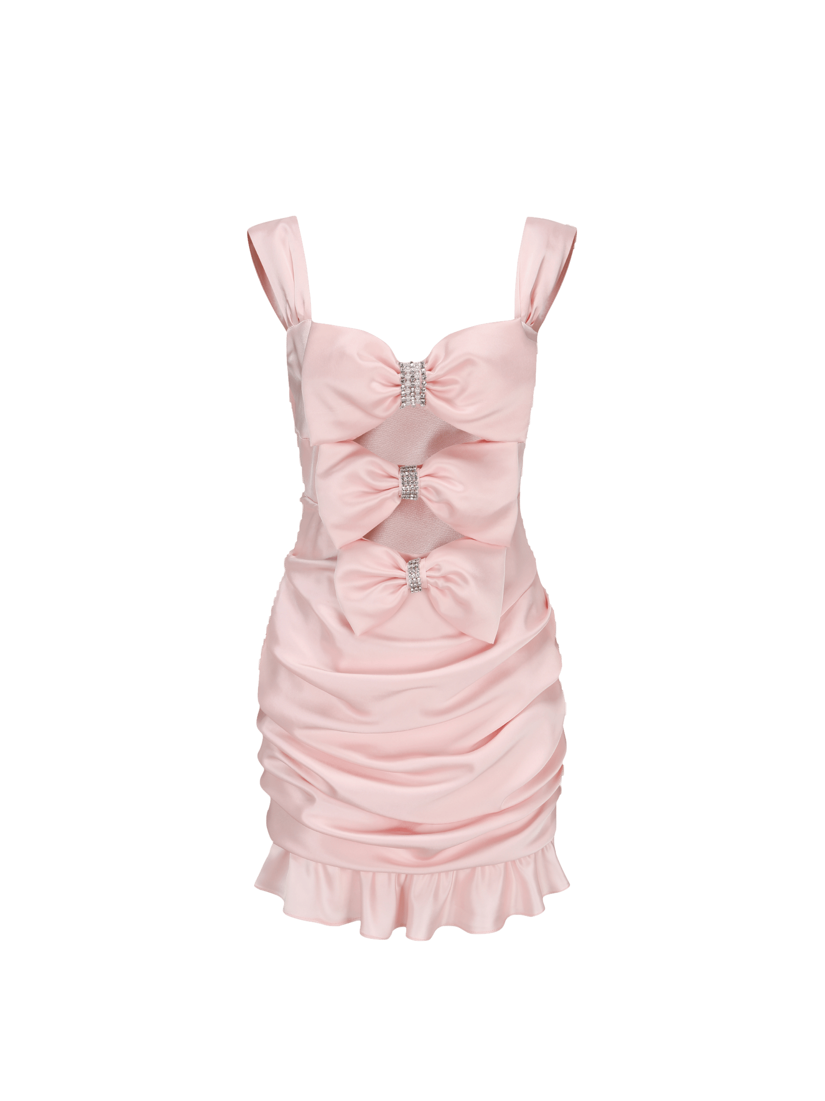 Aubrielle Bow Cutout Dress (Pink) (Final Sale) in Pink made by Nana Jacqueline