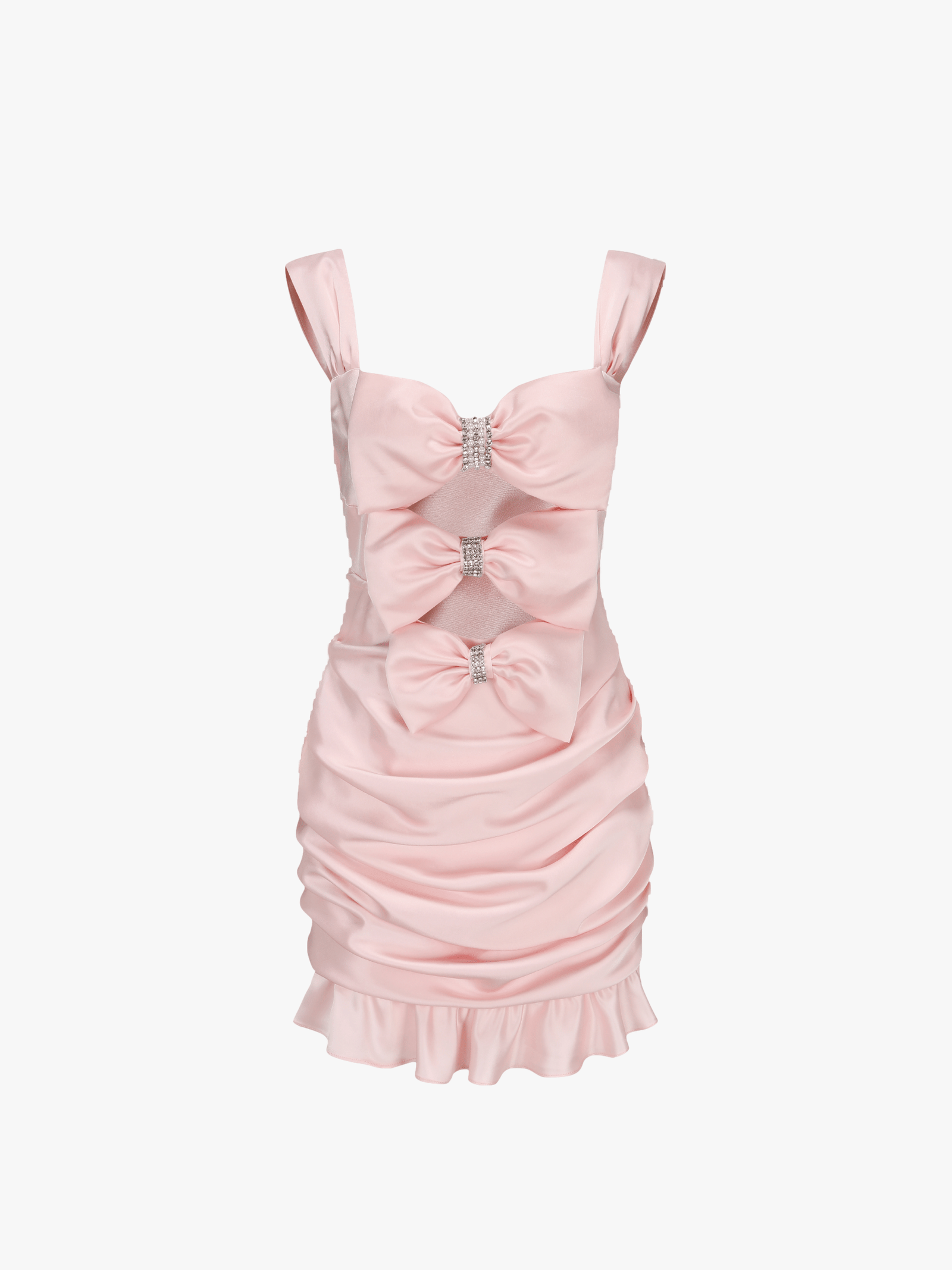 Aubrielle Bow Cutout Dress (Pink) (Final Sale) in Pink made by Nana Jacqueline