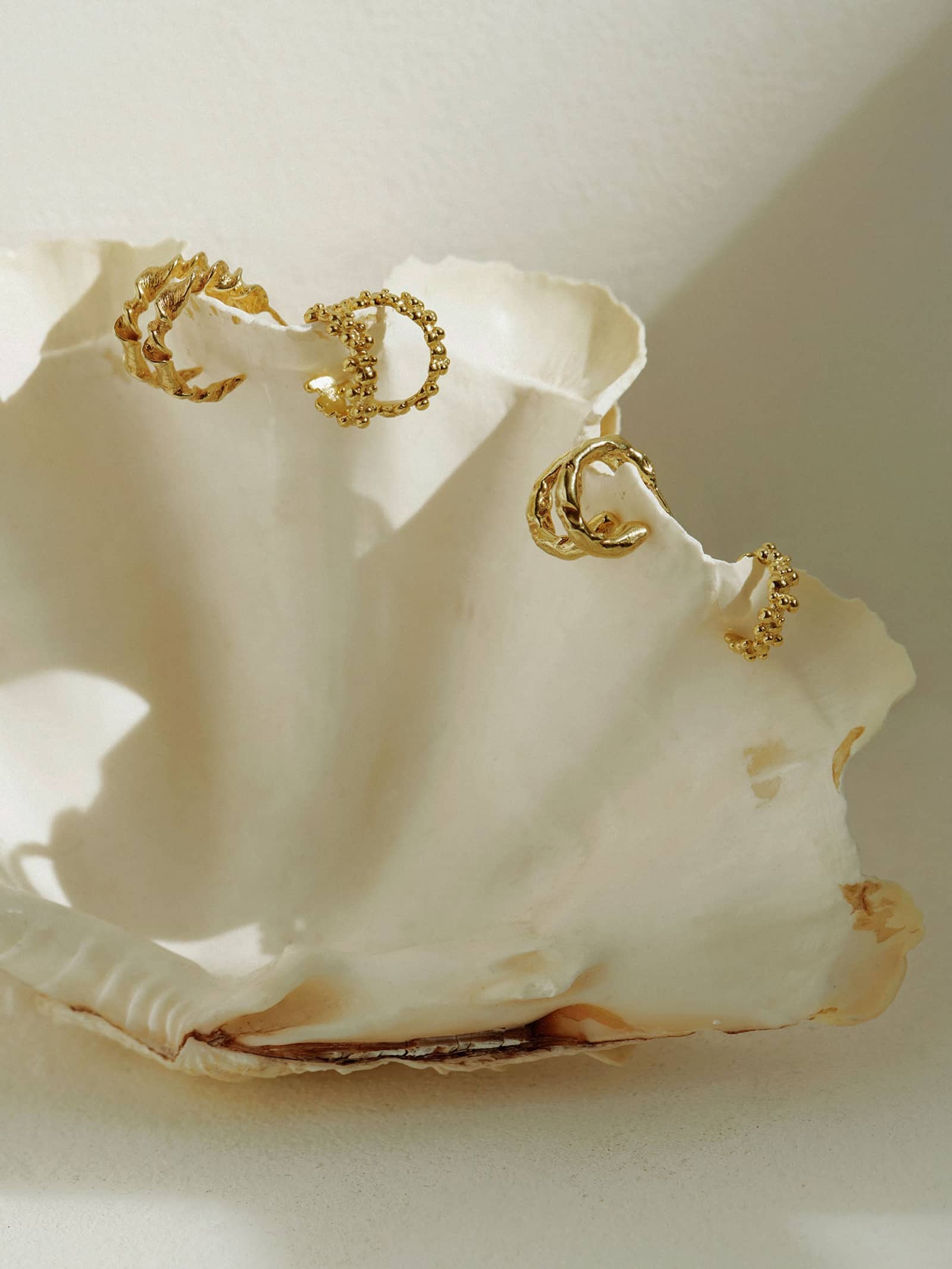 Talisman Small Hoop Earrings Gold made by Eva Remenyi