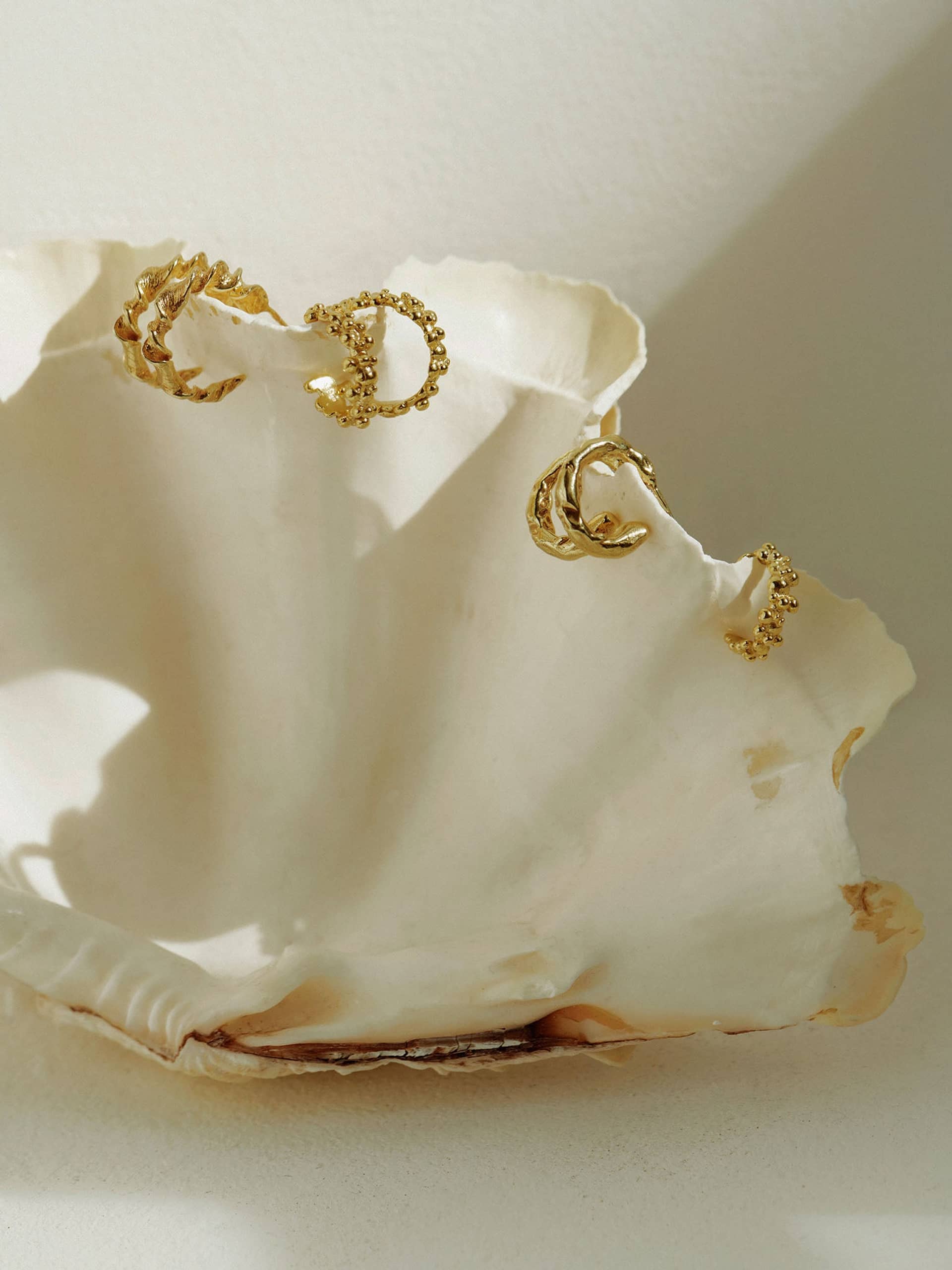 Talisman Small Hoop Earrings Gold made by Eva Remenyi