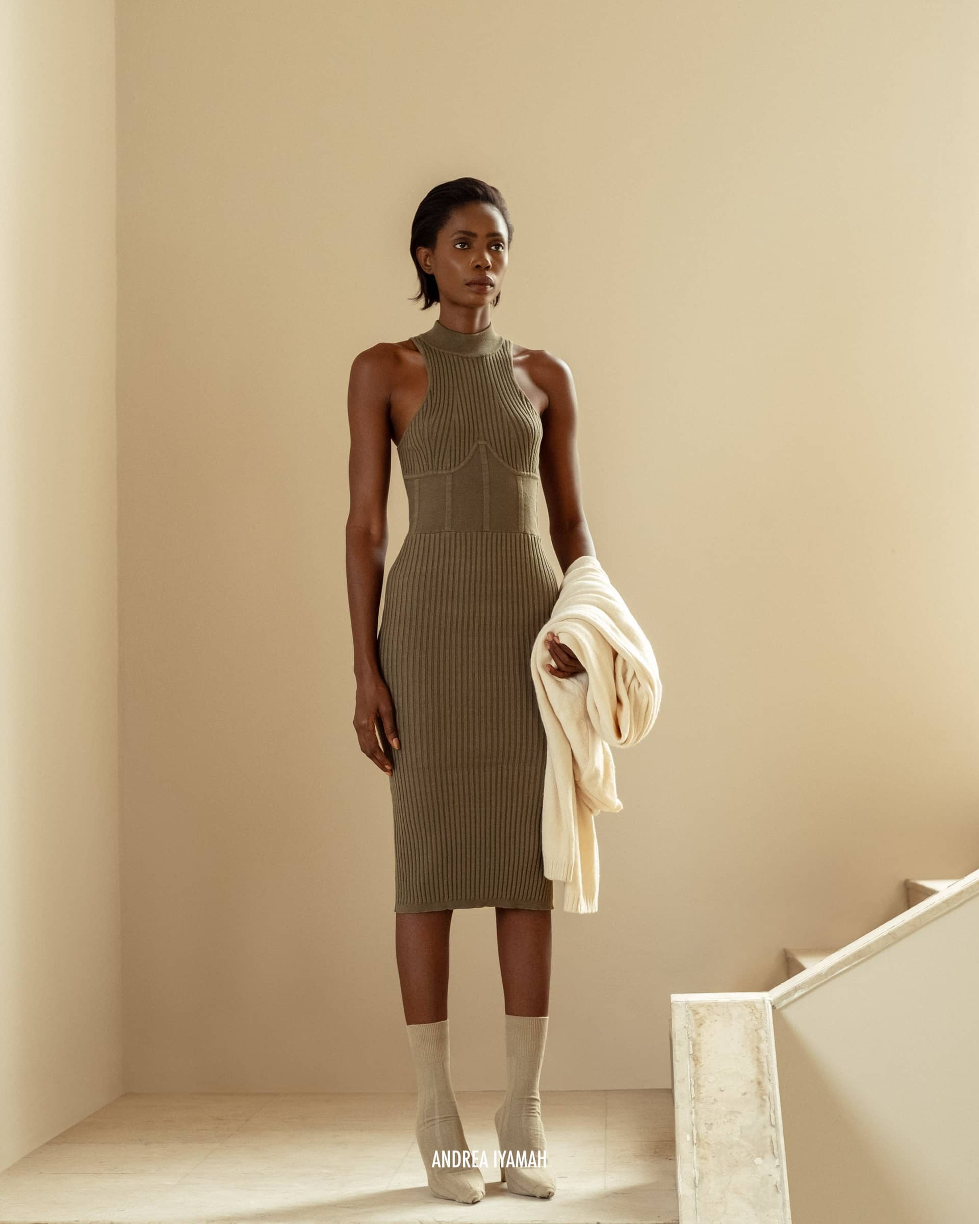 NESI JADE KNIT MIDI DRESS made by Andrea Iyamah