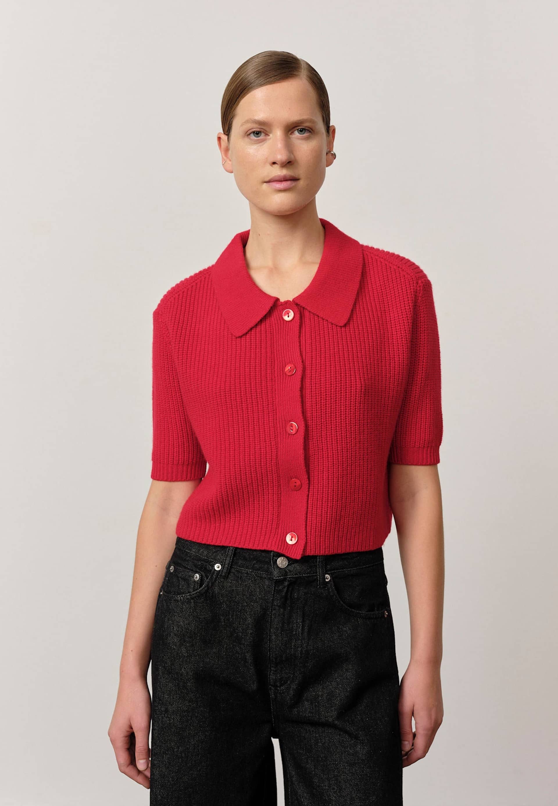 Aria Knit Cardigan - Red made by HERSKIND