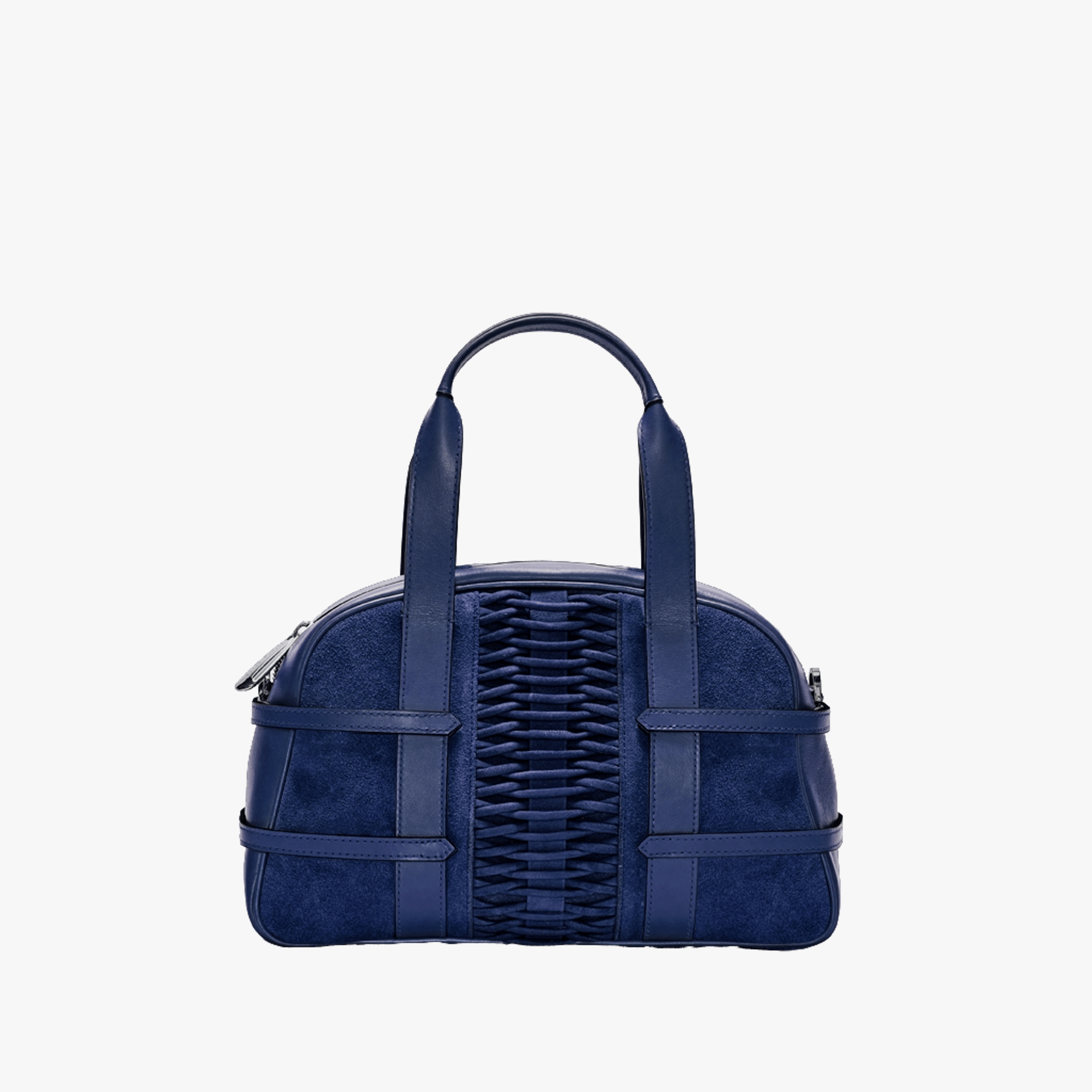 Medium Francesca suede braided navy satchel made by Yliana Yepez