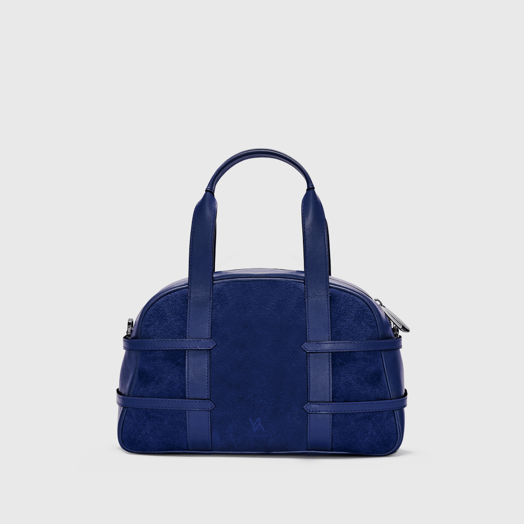 Medium Francesca suede braided navy satchel made by Yliana Yepez