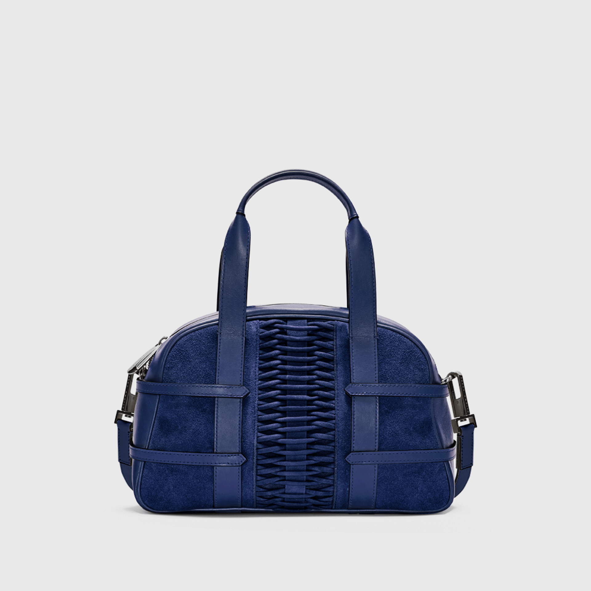 Medium Francesca suede braided navy satchel made by Yliana Yepez