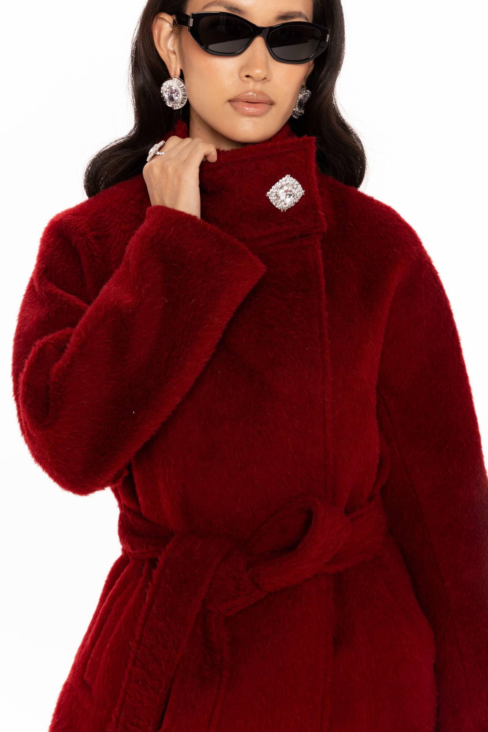 Audrey Long Coat (Red) made by Nana Jacqueline
