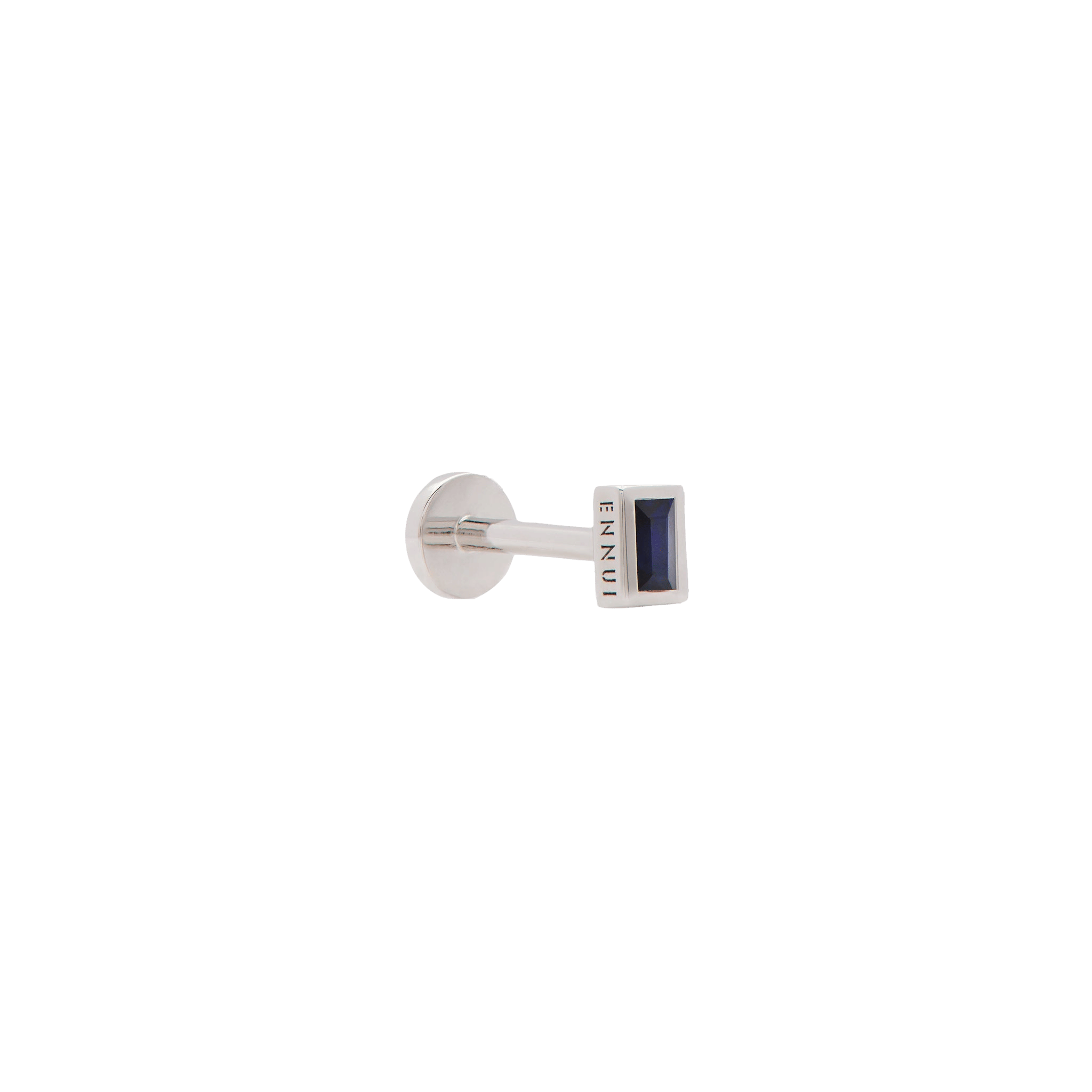 RECTANGULAR LABRET - DARK BLUE & WHITE GOLD made by ENNUI