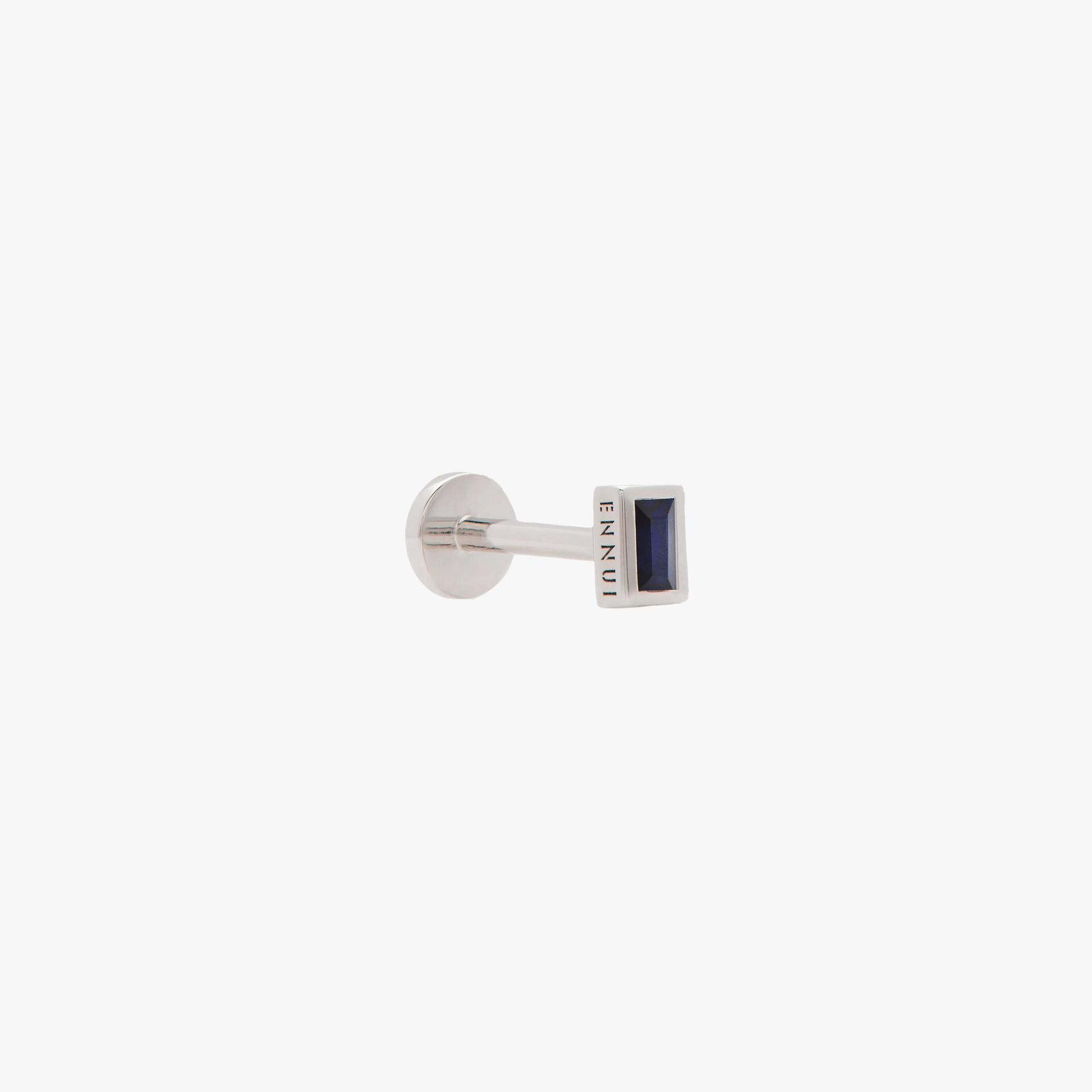 RECTANGULAR LABRET - DARK BLUE & WHITE GOLD made by ENNUI