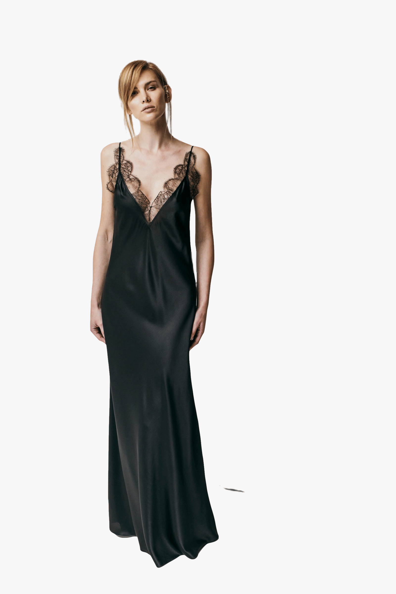 Chantilly Lace Silk-satin Slip-dress made by Aureliana