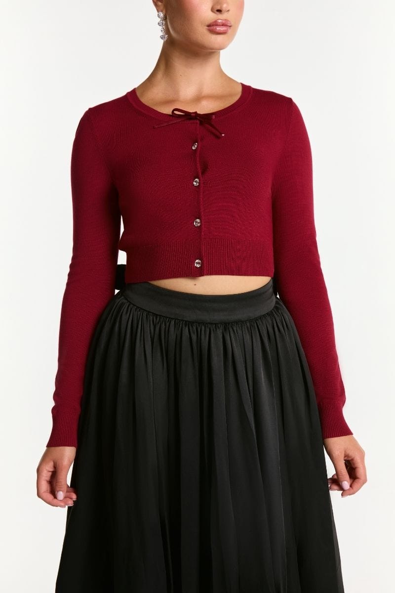 Audrina Cardigan (Red) made by Nana Jacqueline