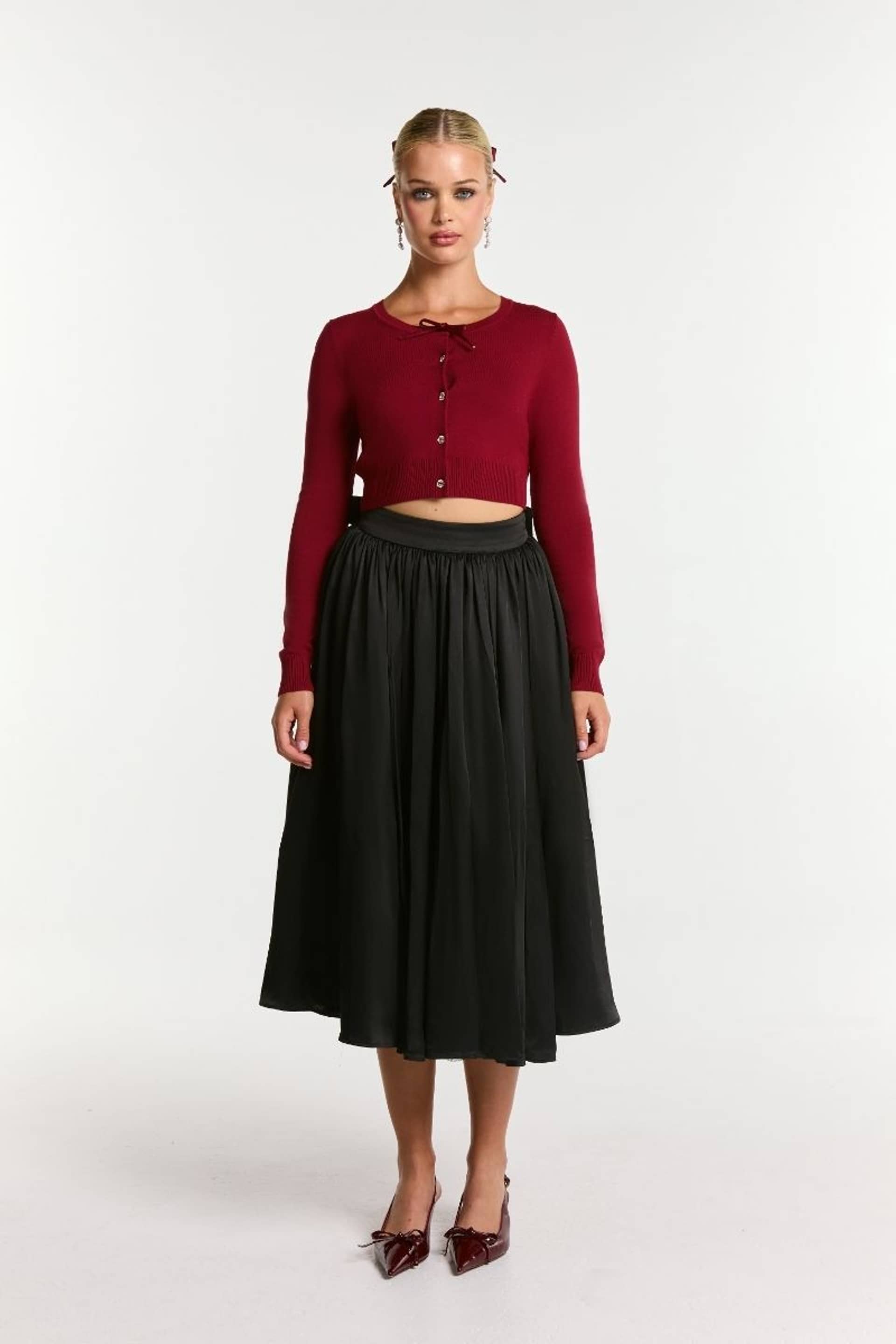 Audrina Cardigan (Red) made by Nana Jacqueline