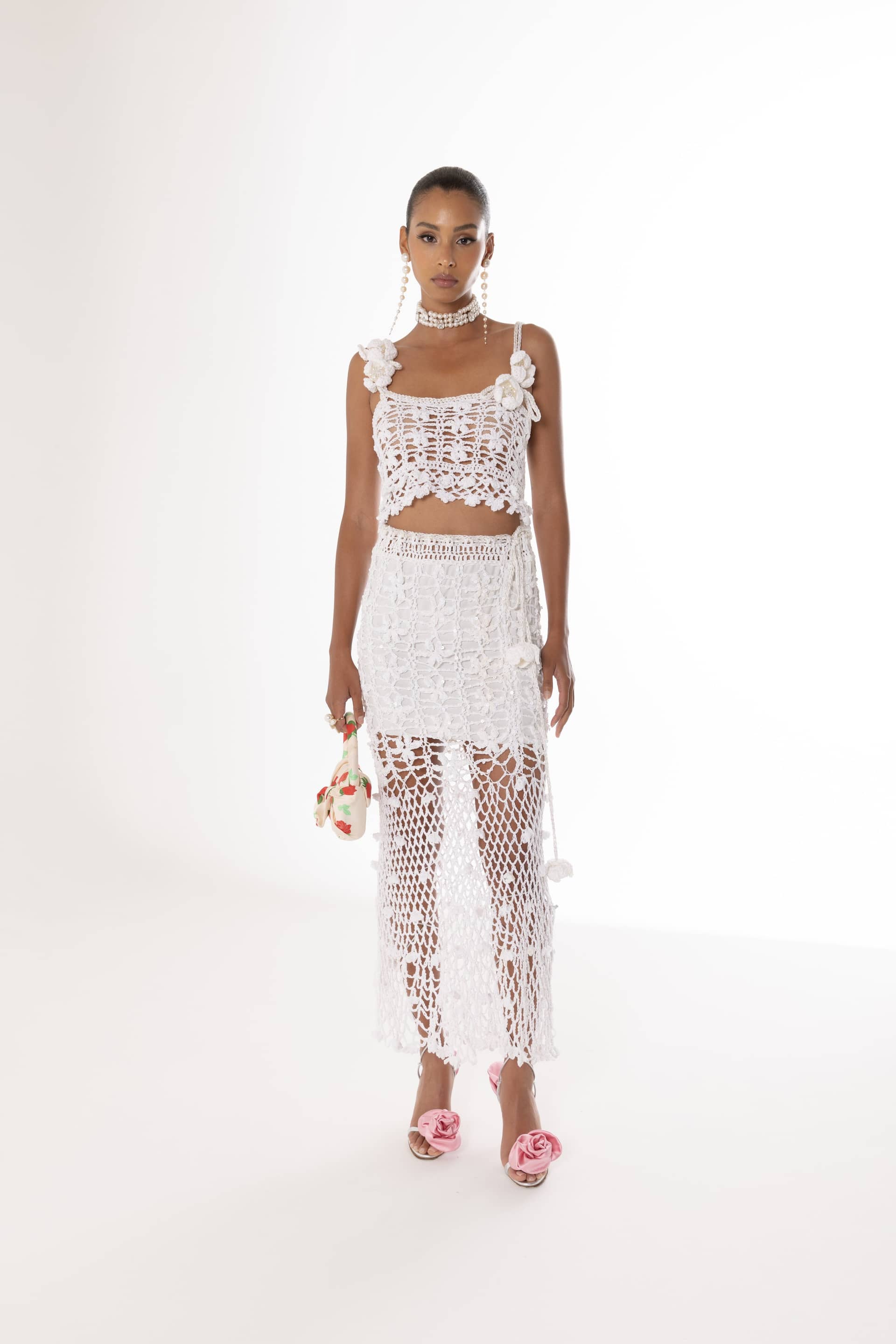 White Vanilla Handmade Crochet Skirt made by ANDREEVA