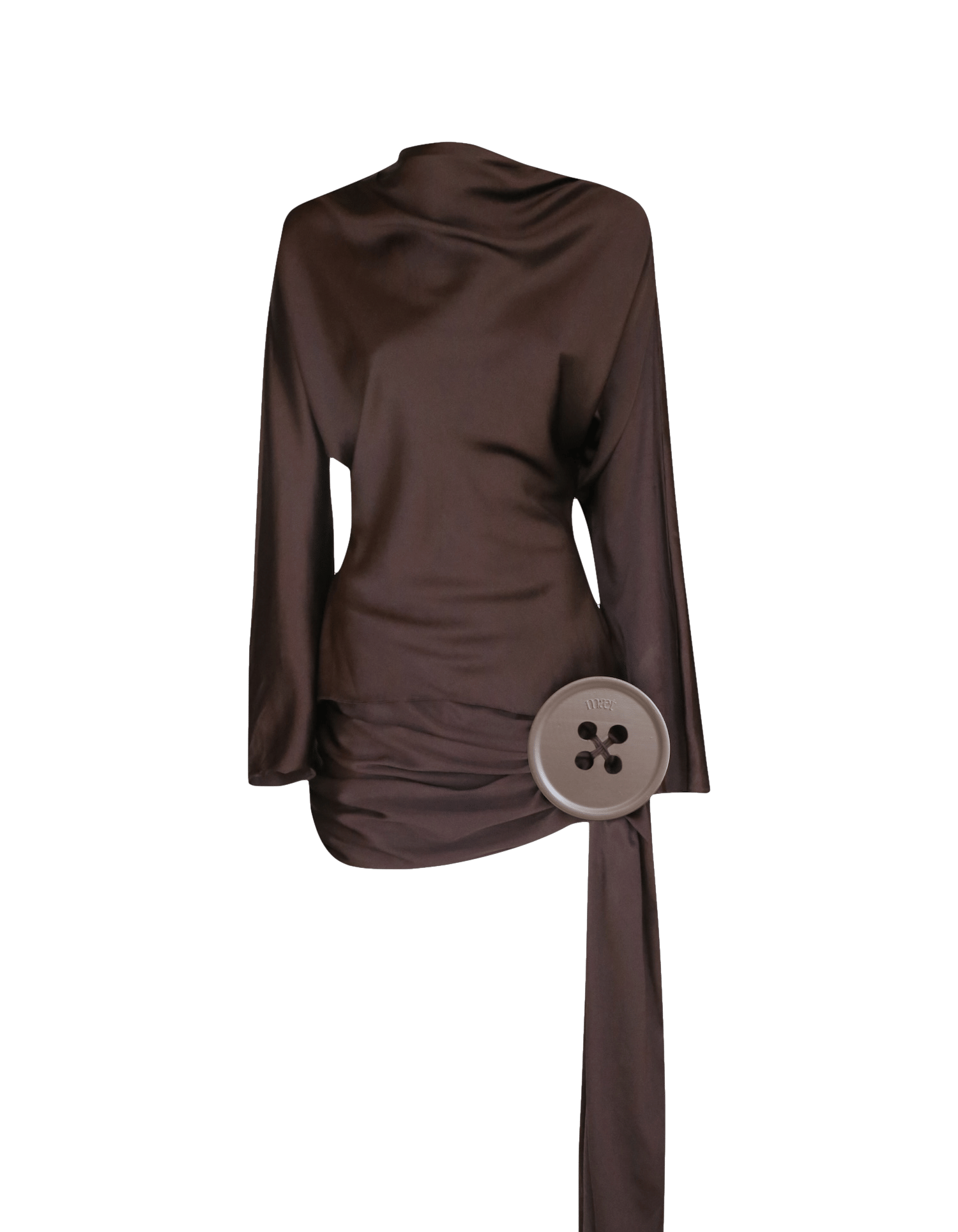 RESSA Mini Skirt Set In Brown Silk made by MAET