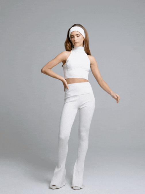 Janelle Knit Pants (White) made by Nana Jacqueline