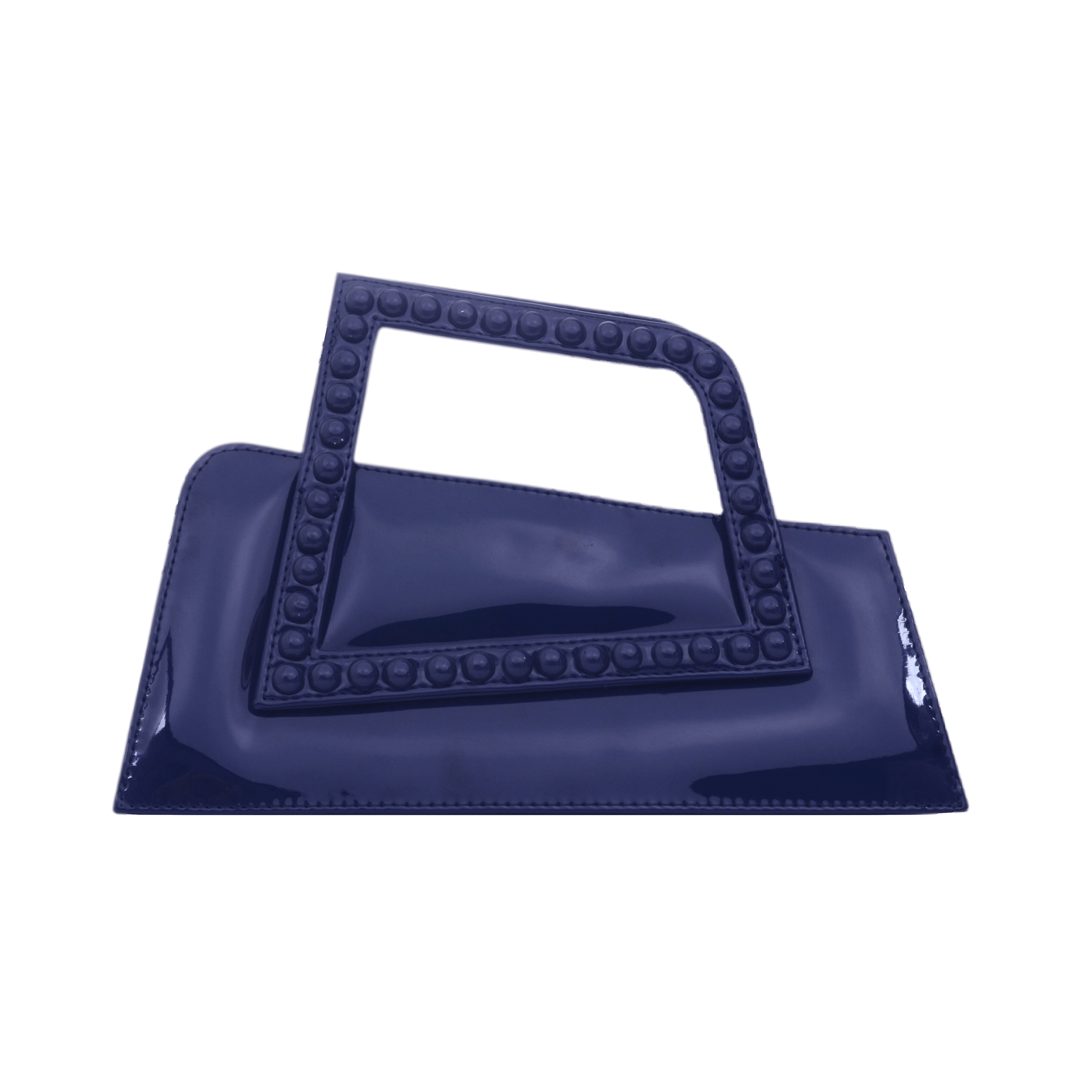 Jalila - Patent Navy Blue - Top Handle Bag made by ALIEL