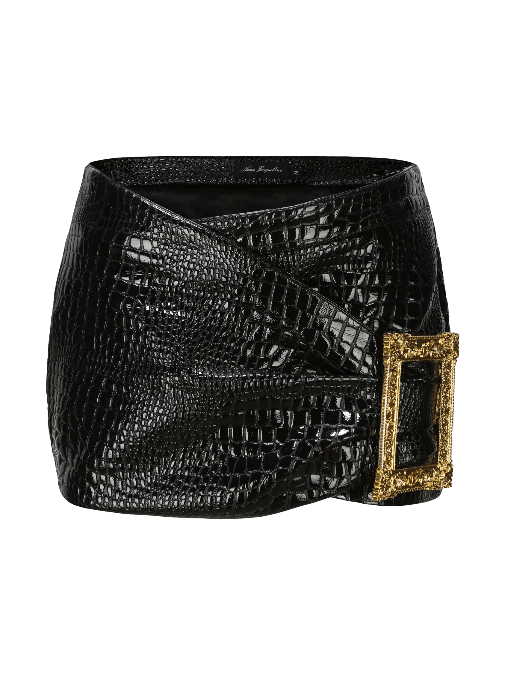 Miranda Leather Mini Skirt (Black) in Black made by Nana Jacqueline