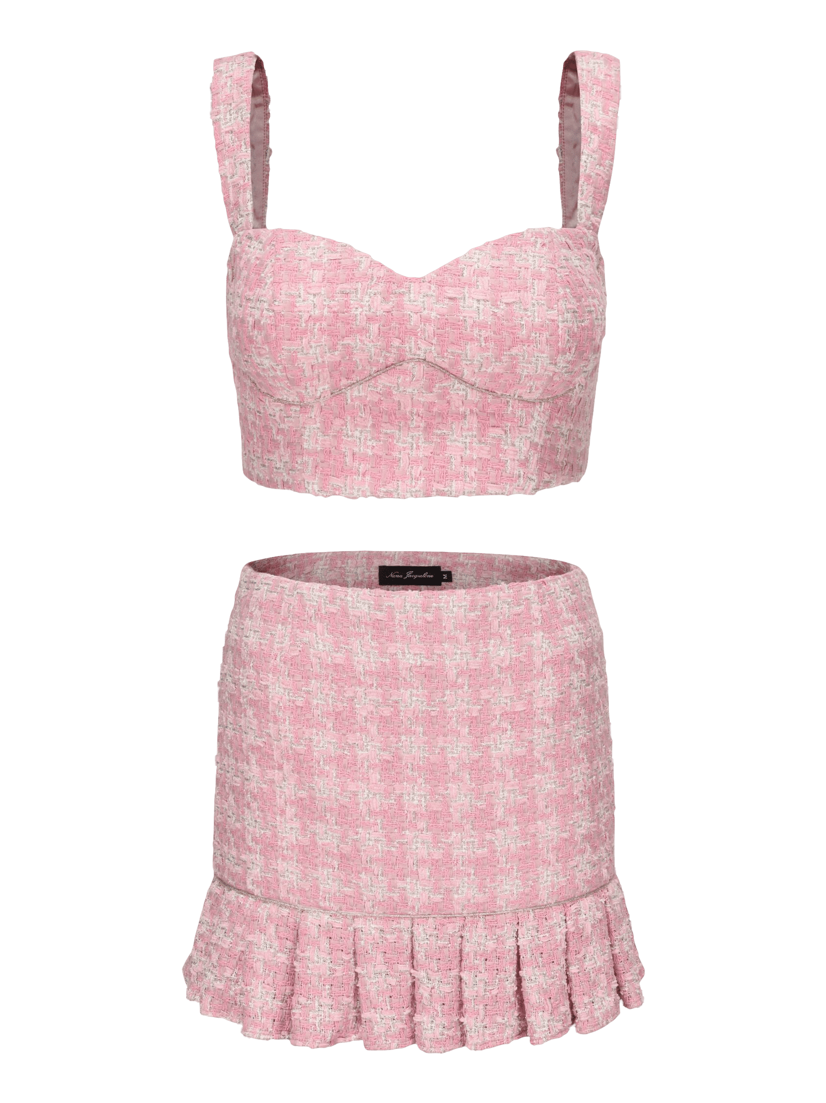 Chelsea Tweed Skirt Set  (Pink) in Pink made by Nana Jacqueline