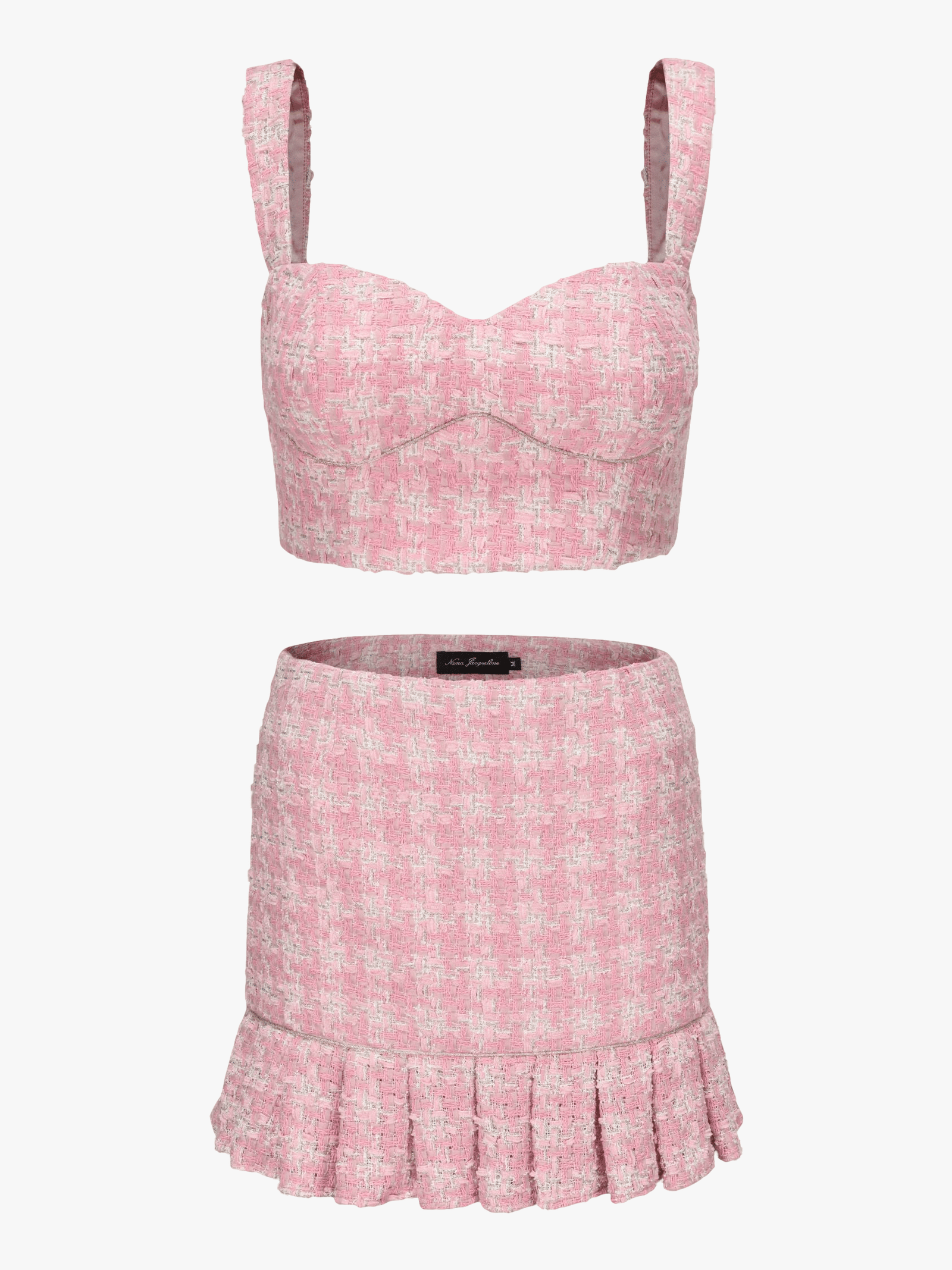 Chelsea Tweed Skirt Set (Pink) in Pink made by Nana Jacqueline
