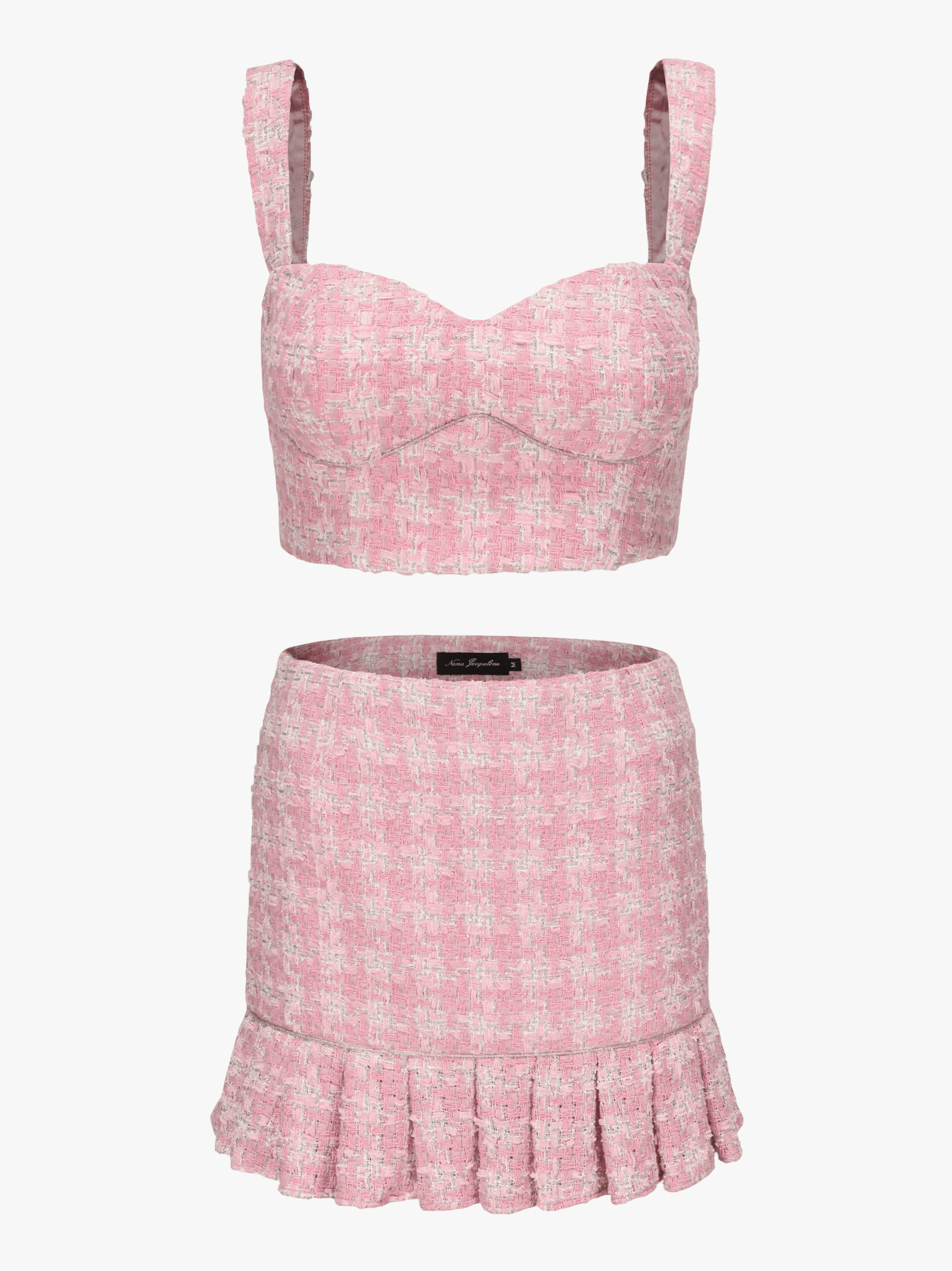 Chelsea Tweed Skirt Set (Pink) in Pink made by Nana Jacqueline