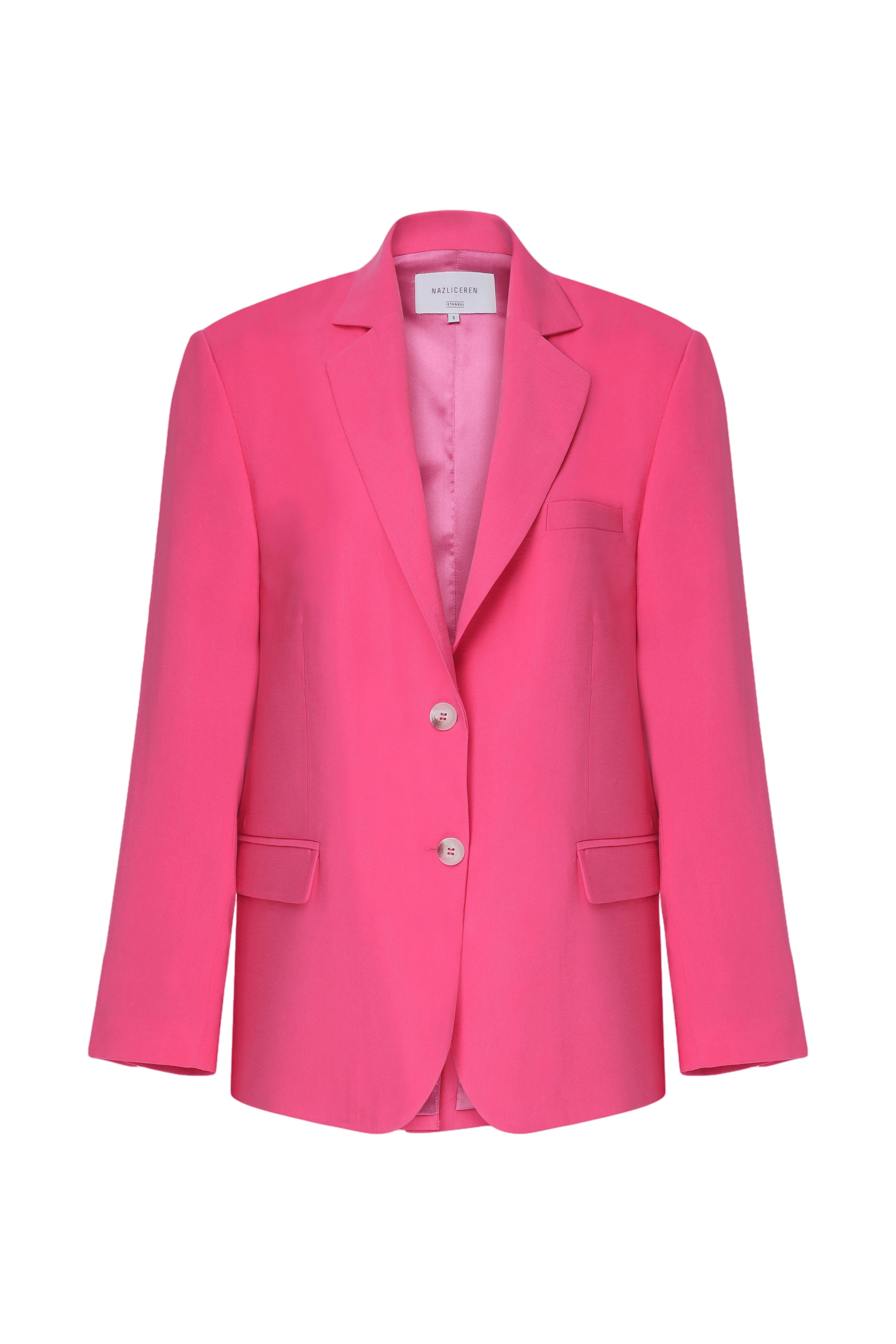 Boxy Oversize Blazer in Bubble Gum Pink made by Nazli Ceren