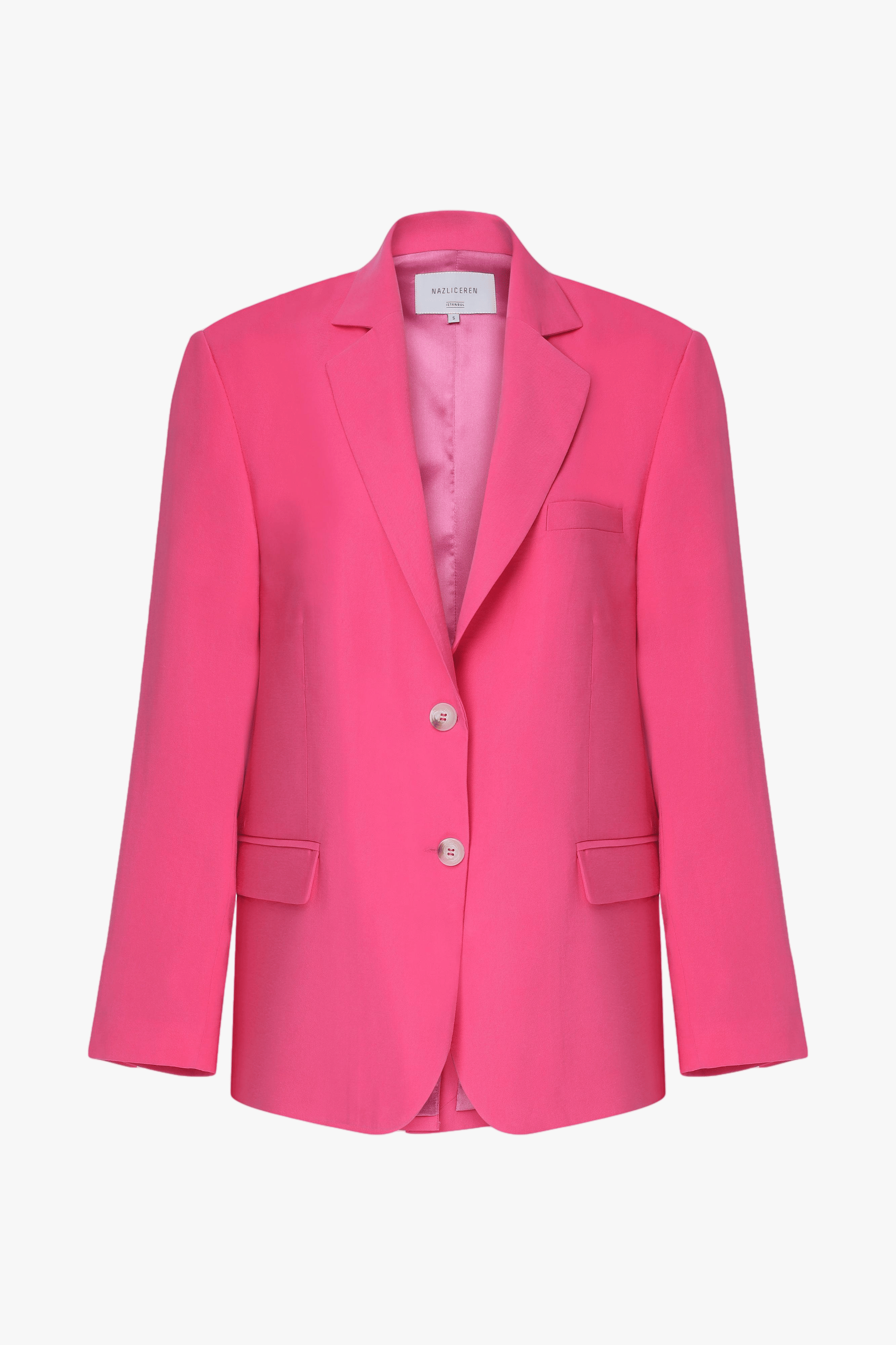 Boxy Oversize Blazer in Bubble Gum Pink made by Nazli Ceren