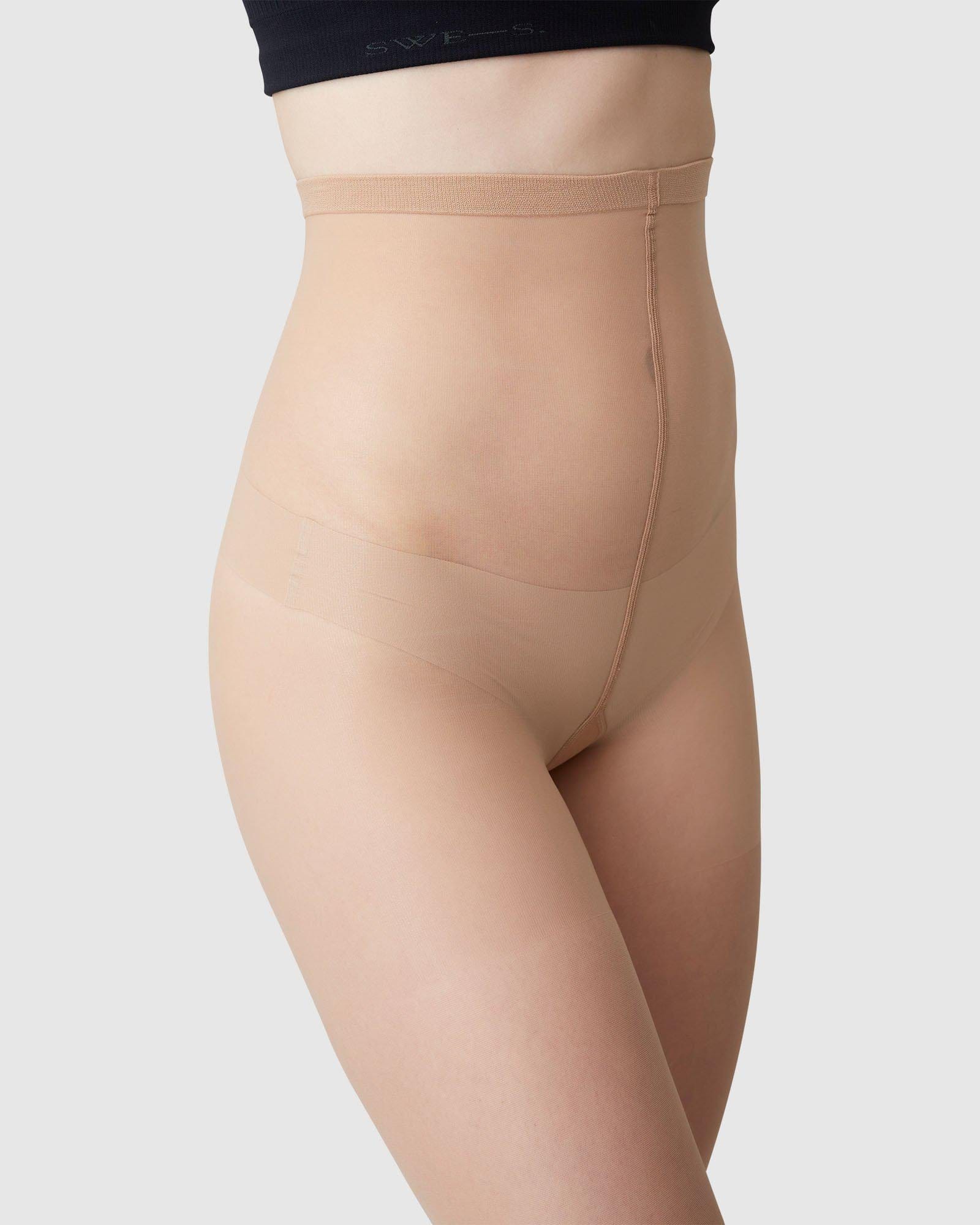 Tuva Sculpting Tights in Beige made by Swedish Stockings