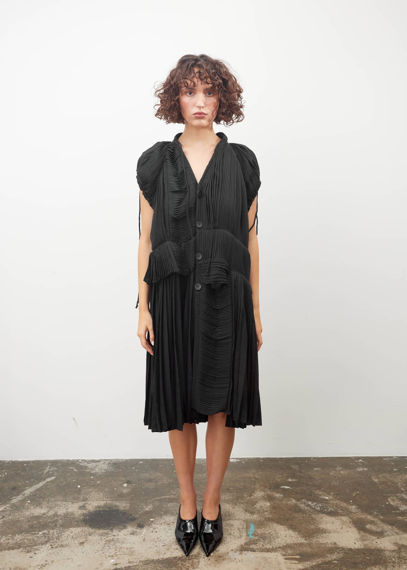 Fully hand-pleated midi DRESS made by Tamar Keburia