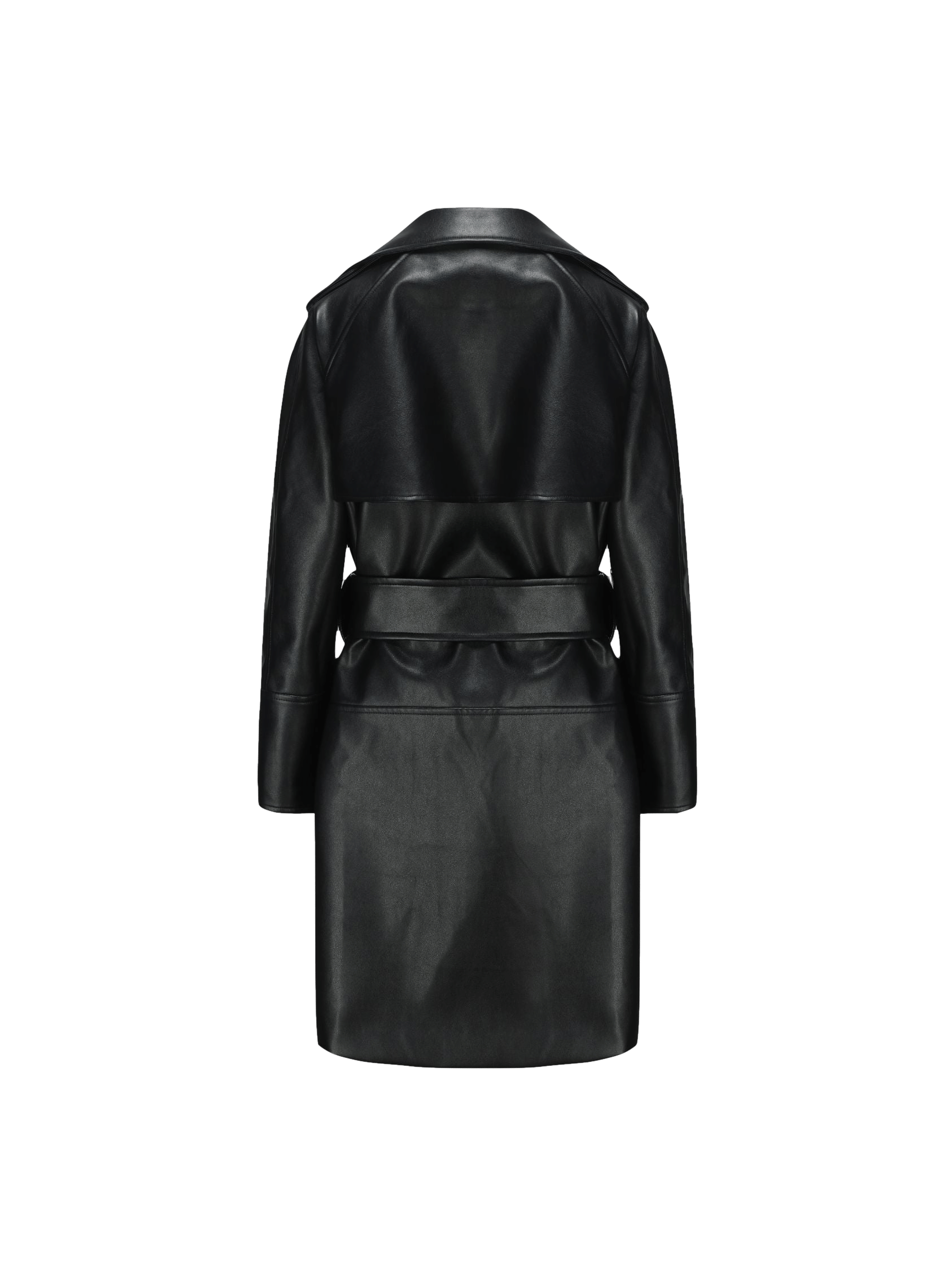 Keira Leather Trench Coat (Black) (Final Sale) in Black made by Nana Jacqueline