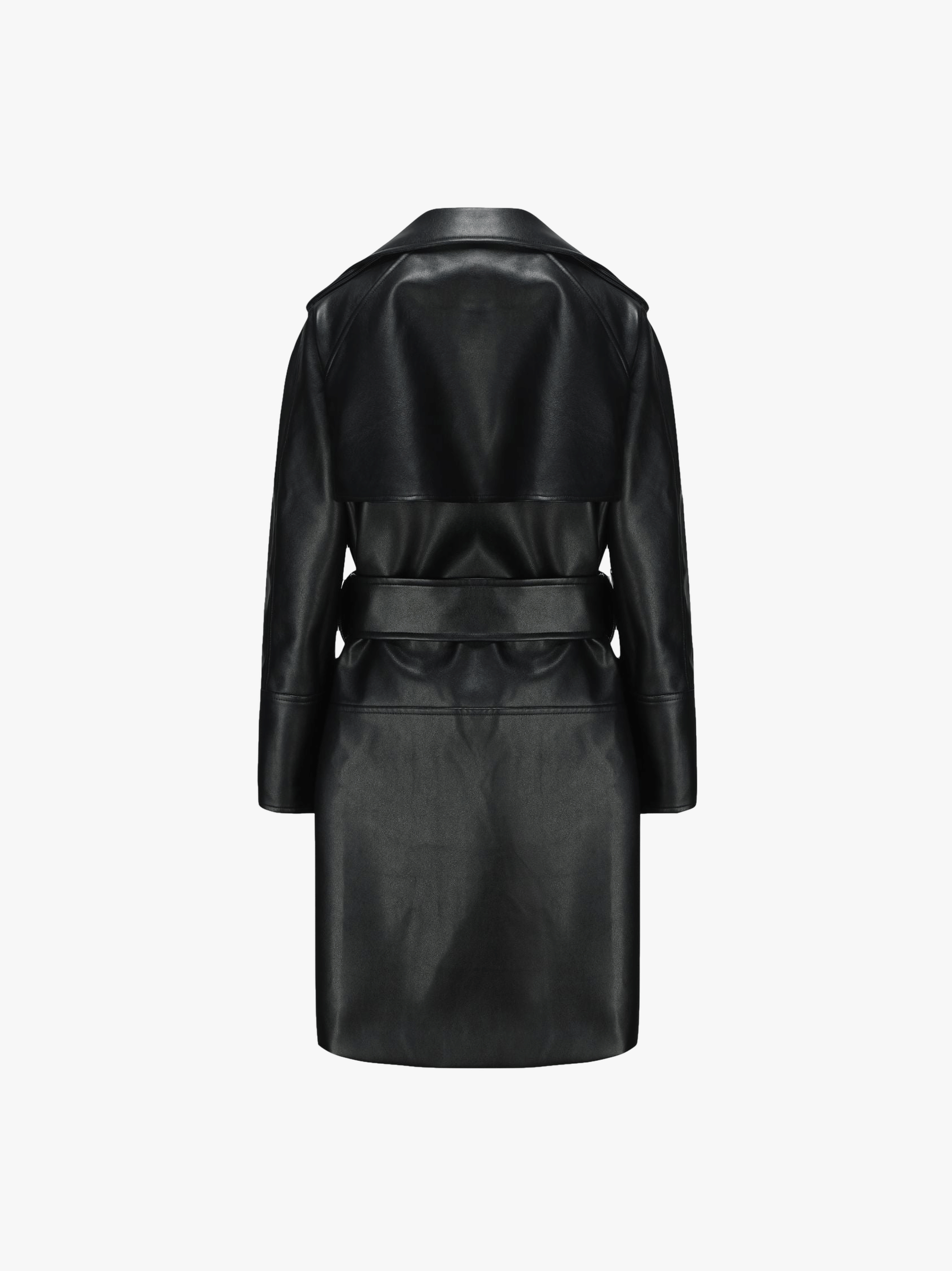 Keira Leather Trench Coat (Black) (Final Sale) in Black made by Nana Jacqueline