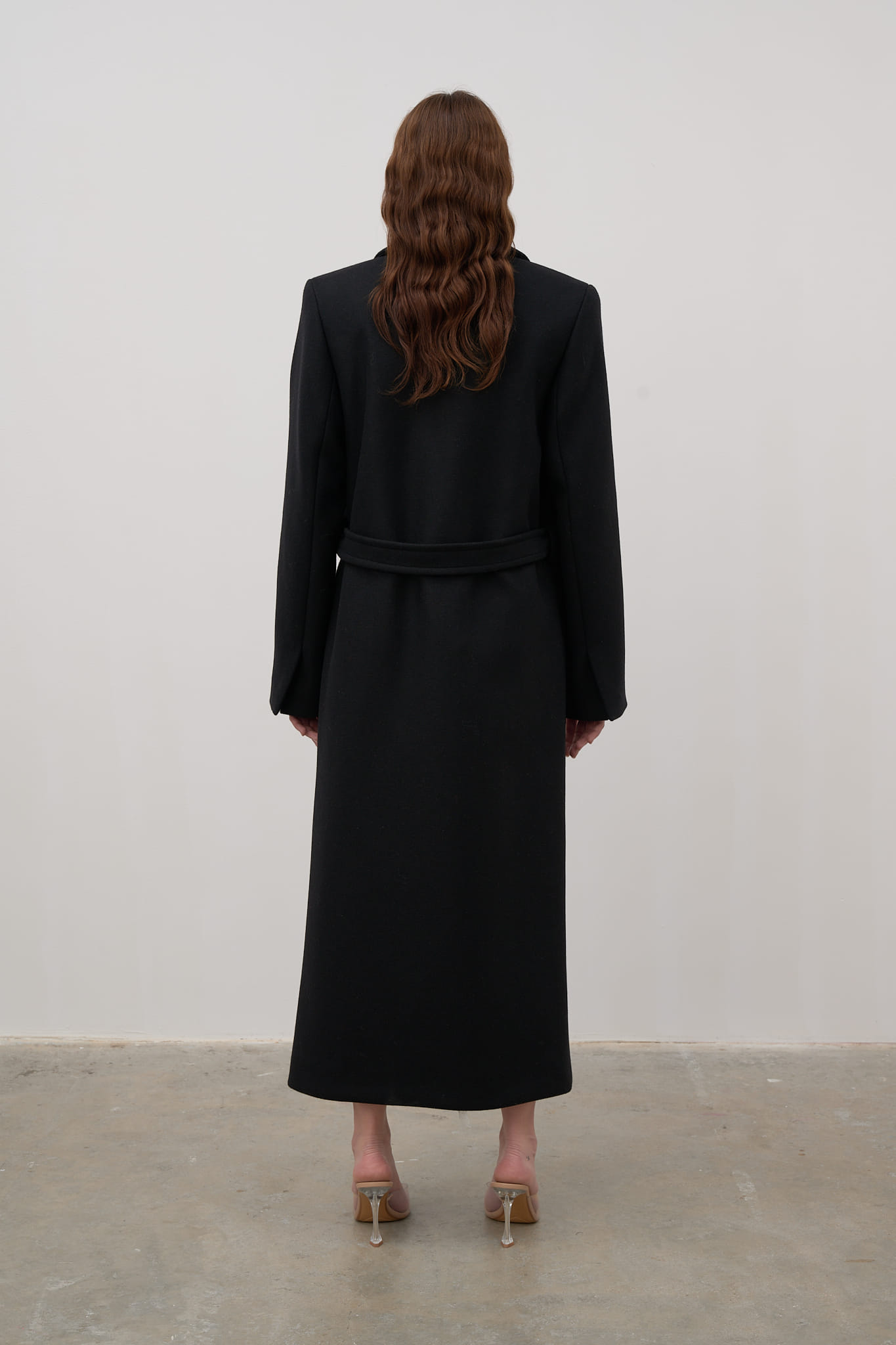 Double-breasted wool coat made by Karen Arcanjo