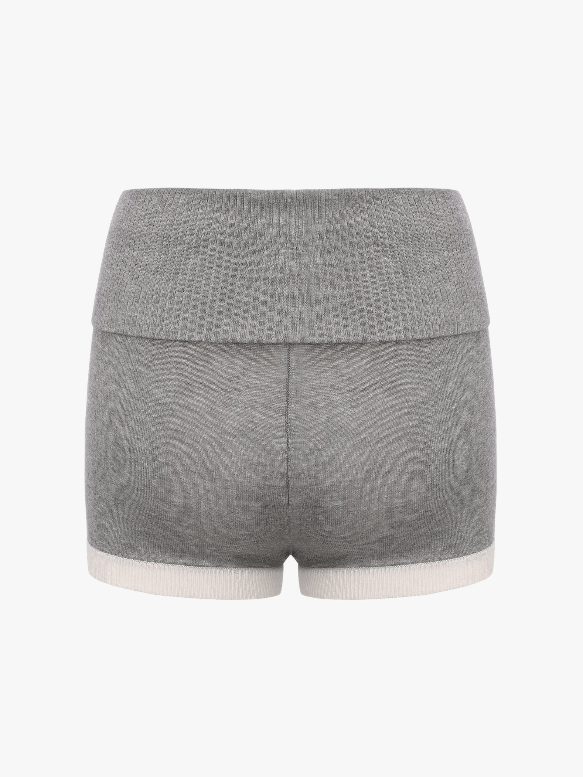 Millie Fold-Over Waistband Grey Knit Shorts made by Nana Jacqueline