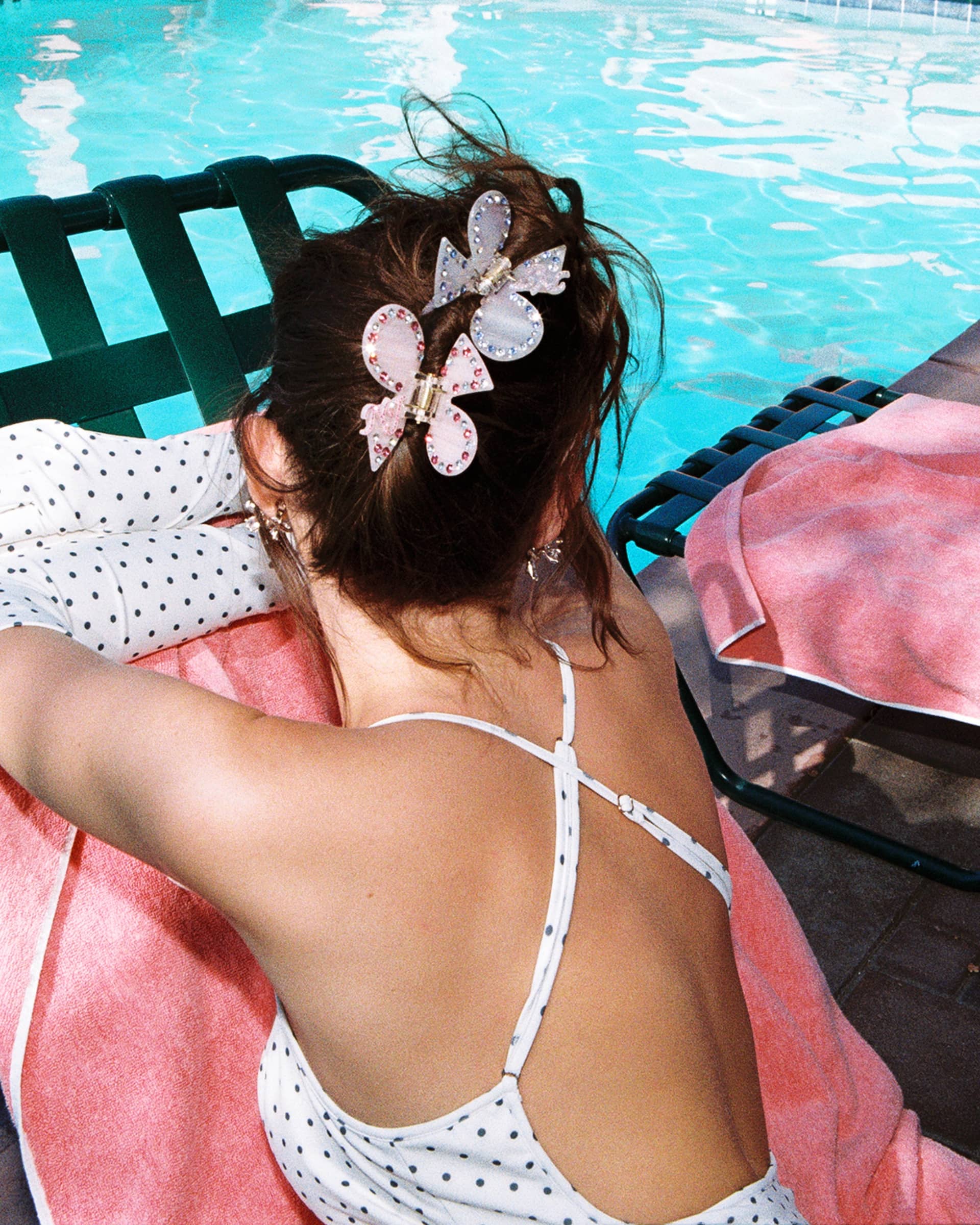 Chloe Crystal Butterfly Claw Clip (Pink) in Pink made by Nana Jacqueline