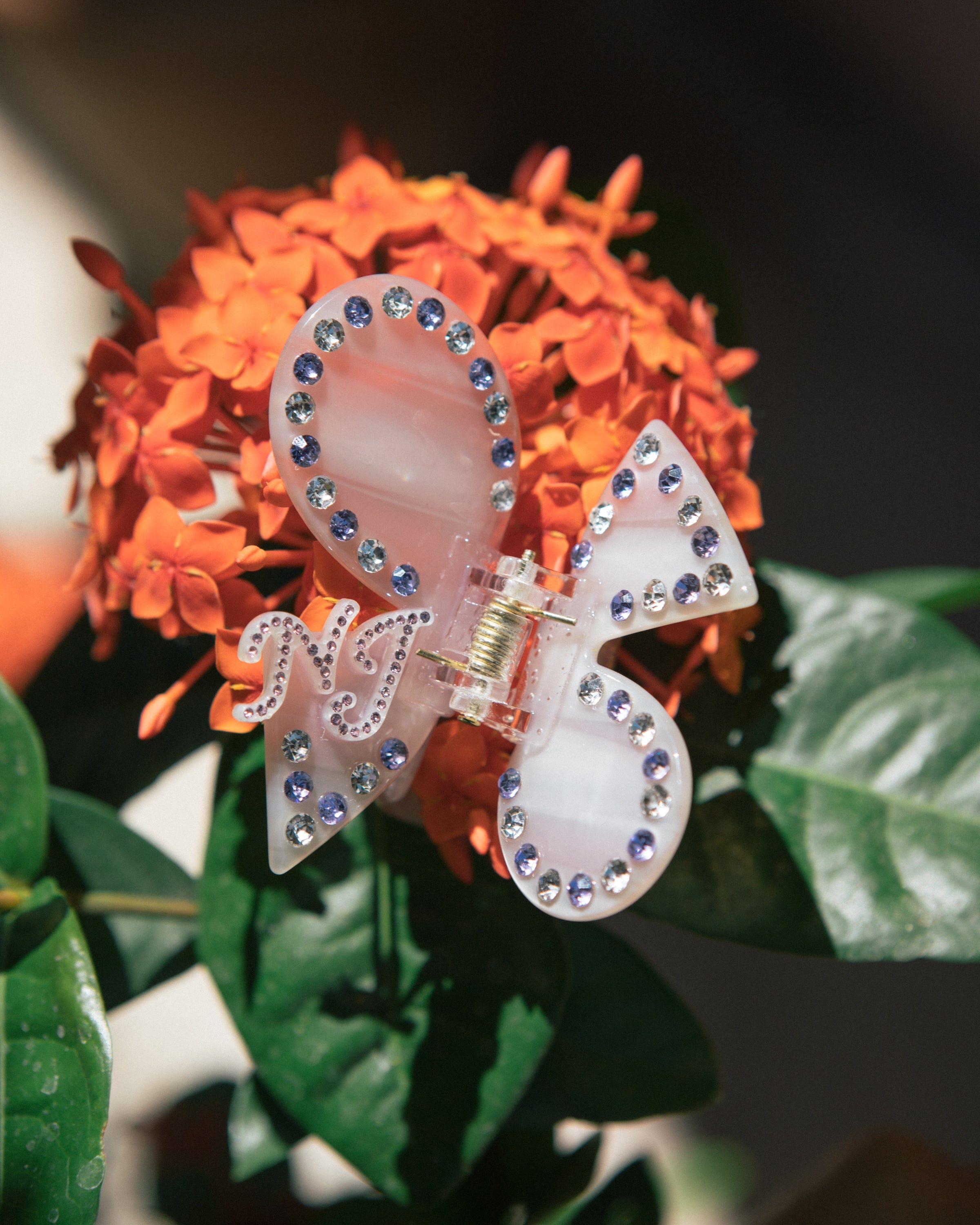 Chloe Crystal Butterfly Claw Clip (Pink) in Pink made by Nana Jacqueline