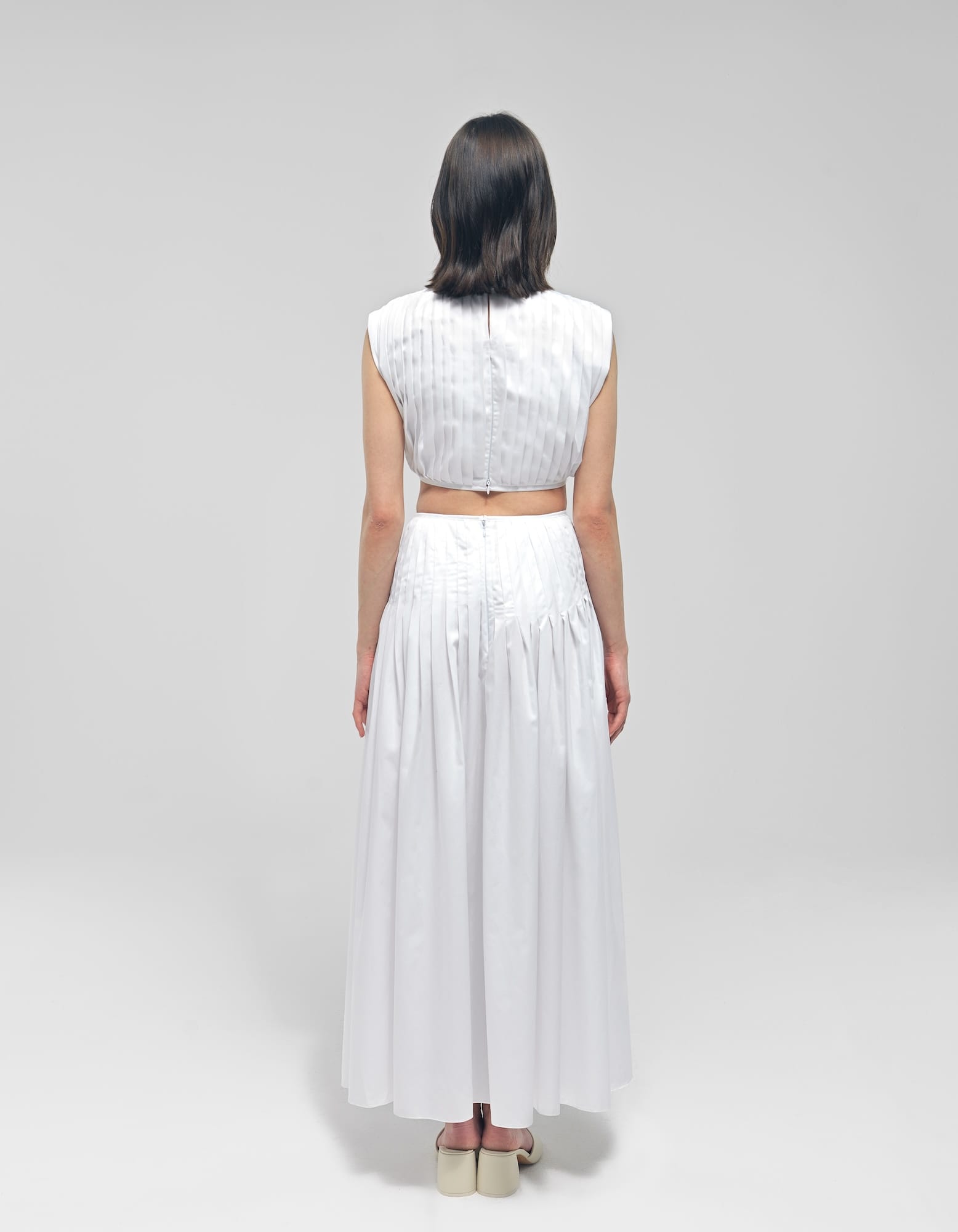 ERSIN White Pleated Two Piece Dress made by MAET