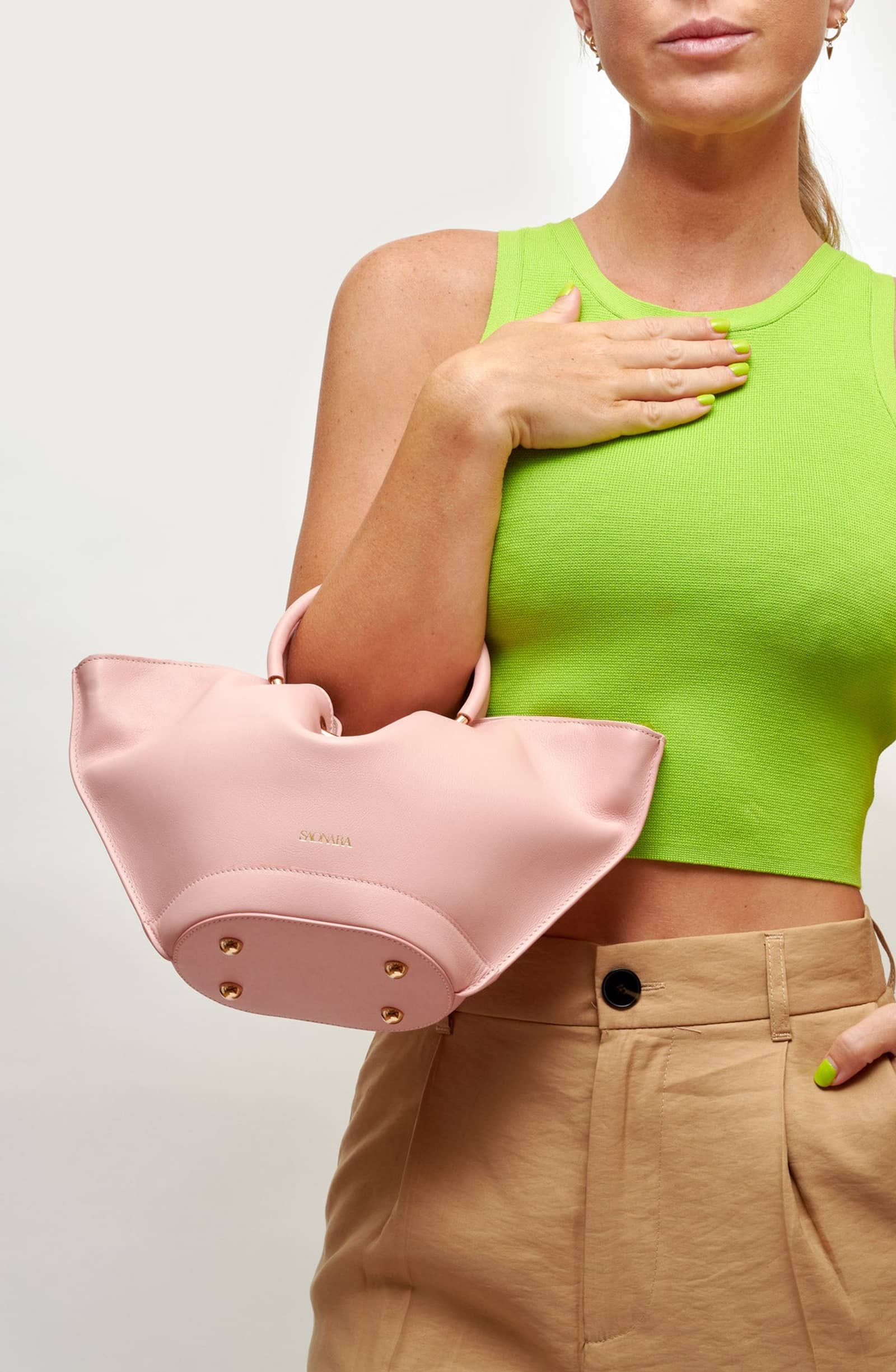 SAONARA MINI PEONY LEATHER BAG made by Saonara