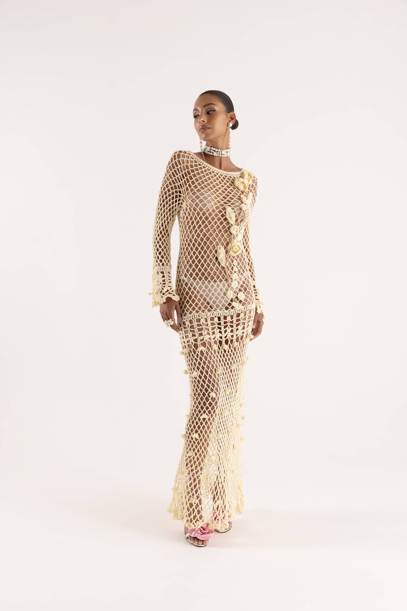 Butter Yellow Vanilla Handmade Crochet Dress made by ANDREEVA