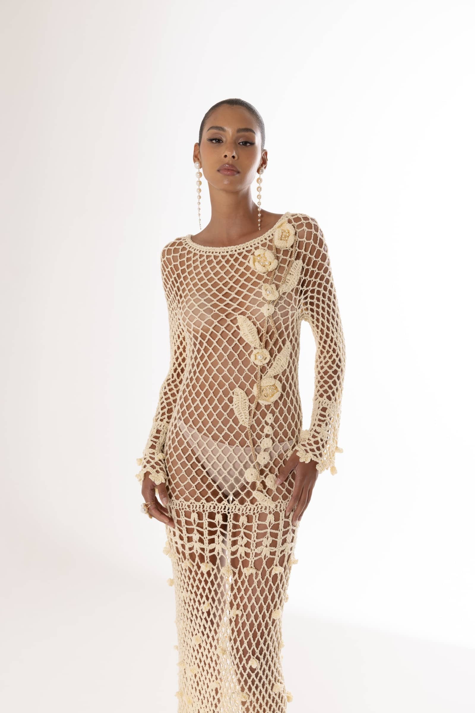 Butter Yellow Vanilla Handmade Crochet Dress made by ANDREEVA